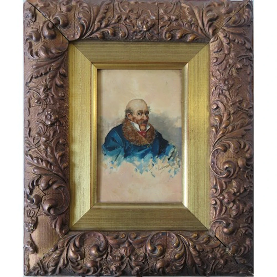 A PORTRAIT OIL PAINTING ON PANEL LATE 19TH/EARLY 20TH CENTUR...