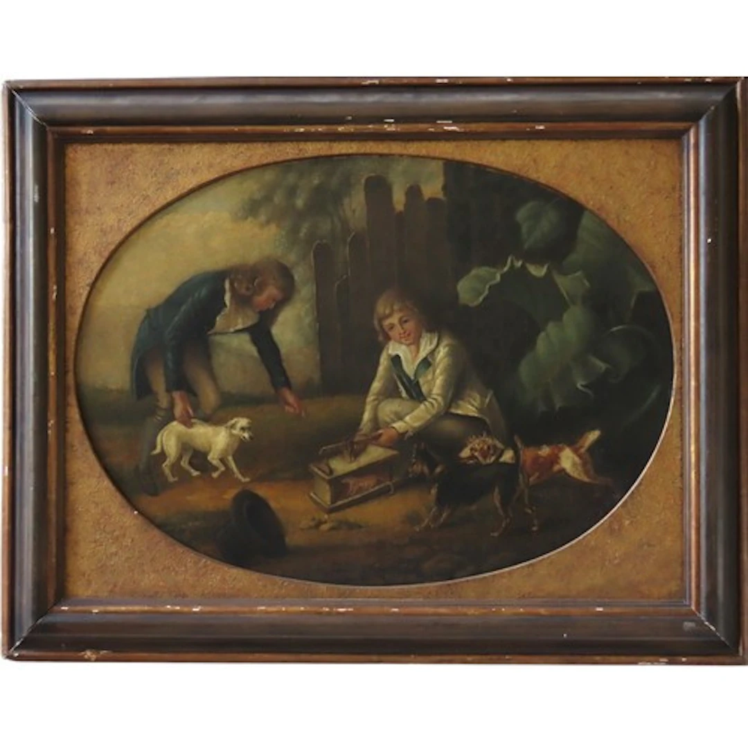 ENGLISH SCHOOL, 19TH CENTURY OIL PAINTING ON RE-LINED CANVAS...