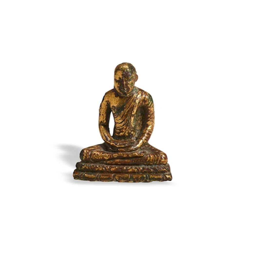 A RARE GILT-BRONZE FIGURE OF BUDDHA SRI LANKA, ANURADHAPURA ...