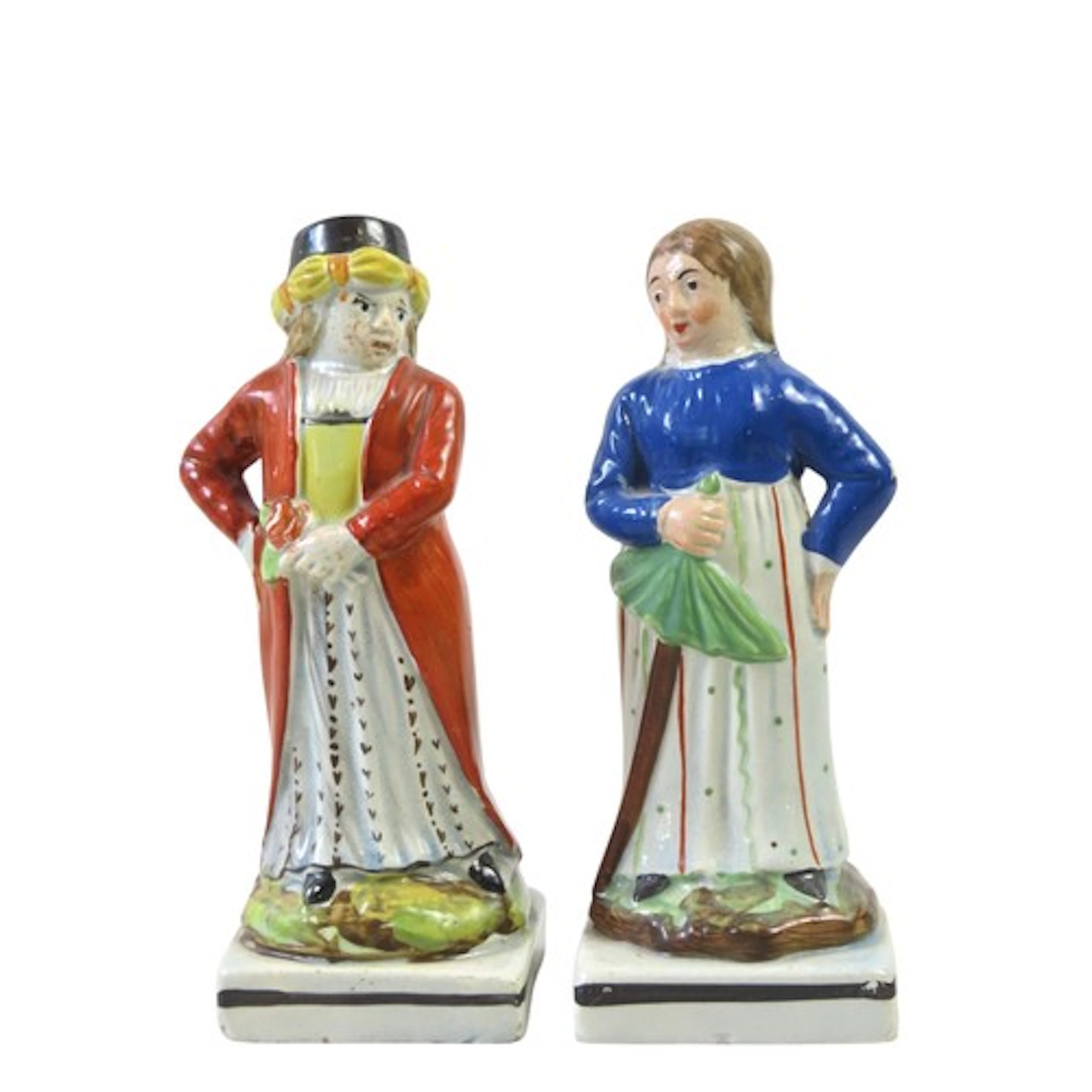 TWO EARLY 19TH CENTURY PRATT WARE FIGURES one modelled in a ...
