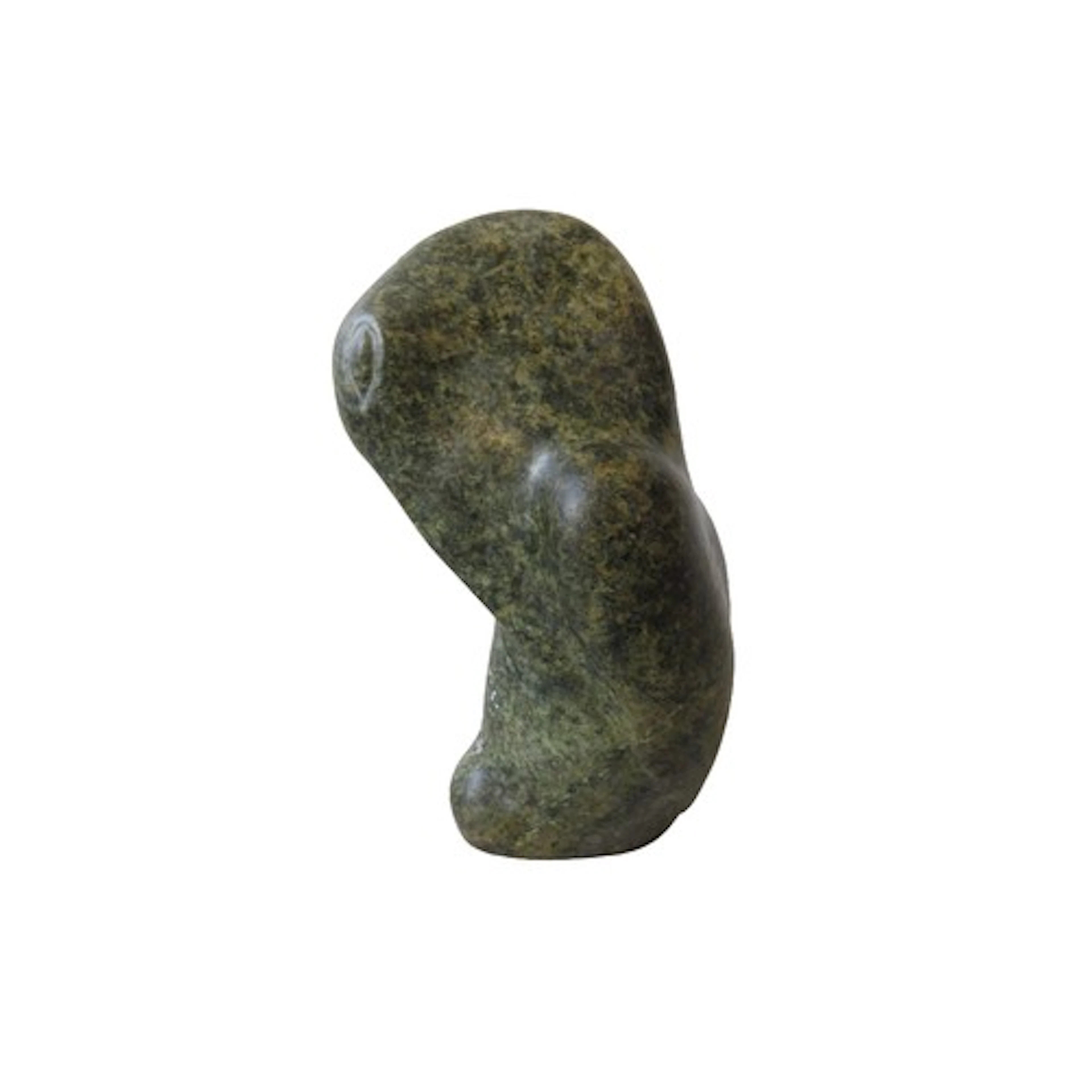 A NAIVE AFRICAN SOAPSTONE MODEL OF A BIRD FIGURE signed Emu...