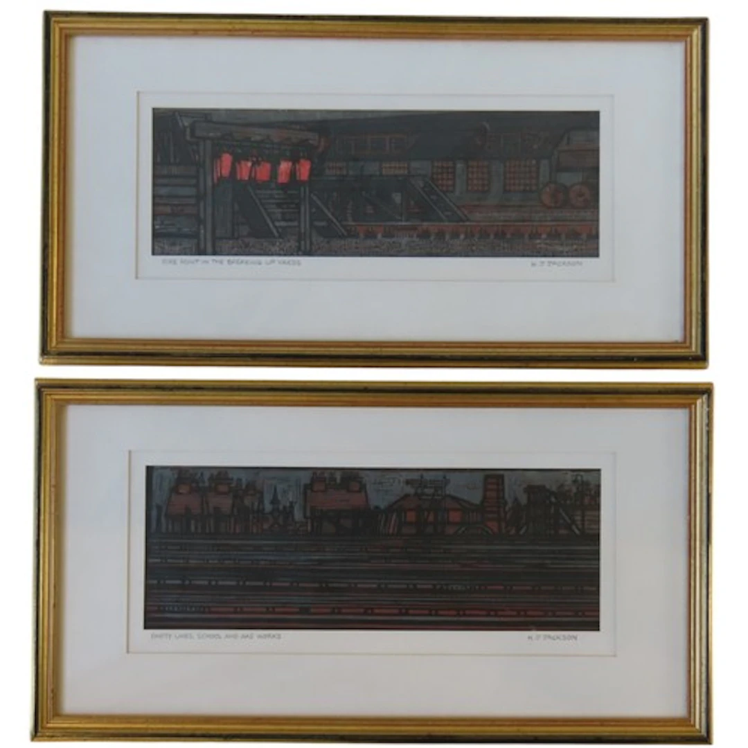 H.J JACKSON (British, b.1938) 'EMPTY LINES, SCHOOL AND GASWO...