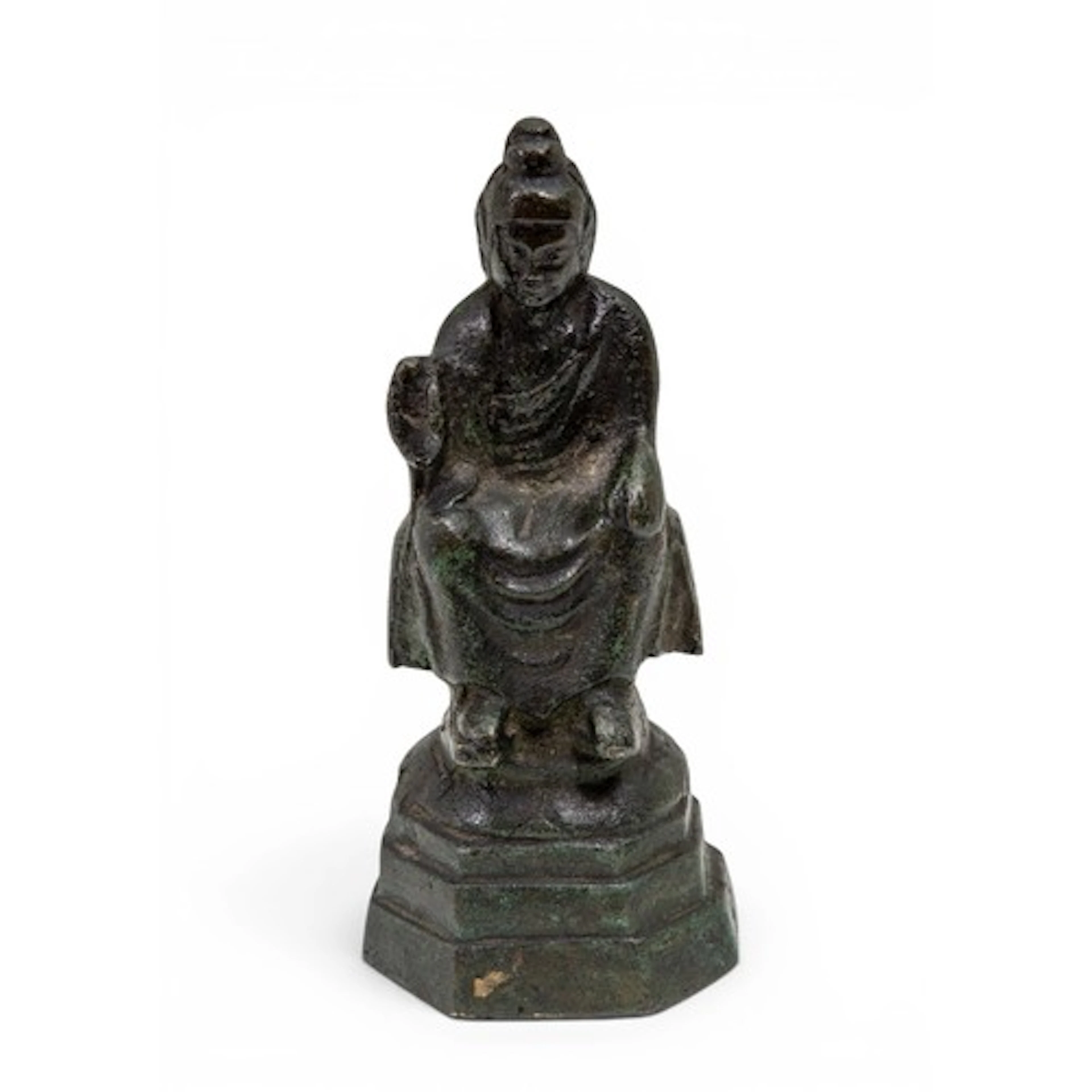 A BRONZE BHUDDA TANG DYNASTY (618–907 AD) 唐 铜佛像 shown seated...