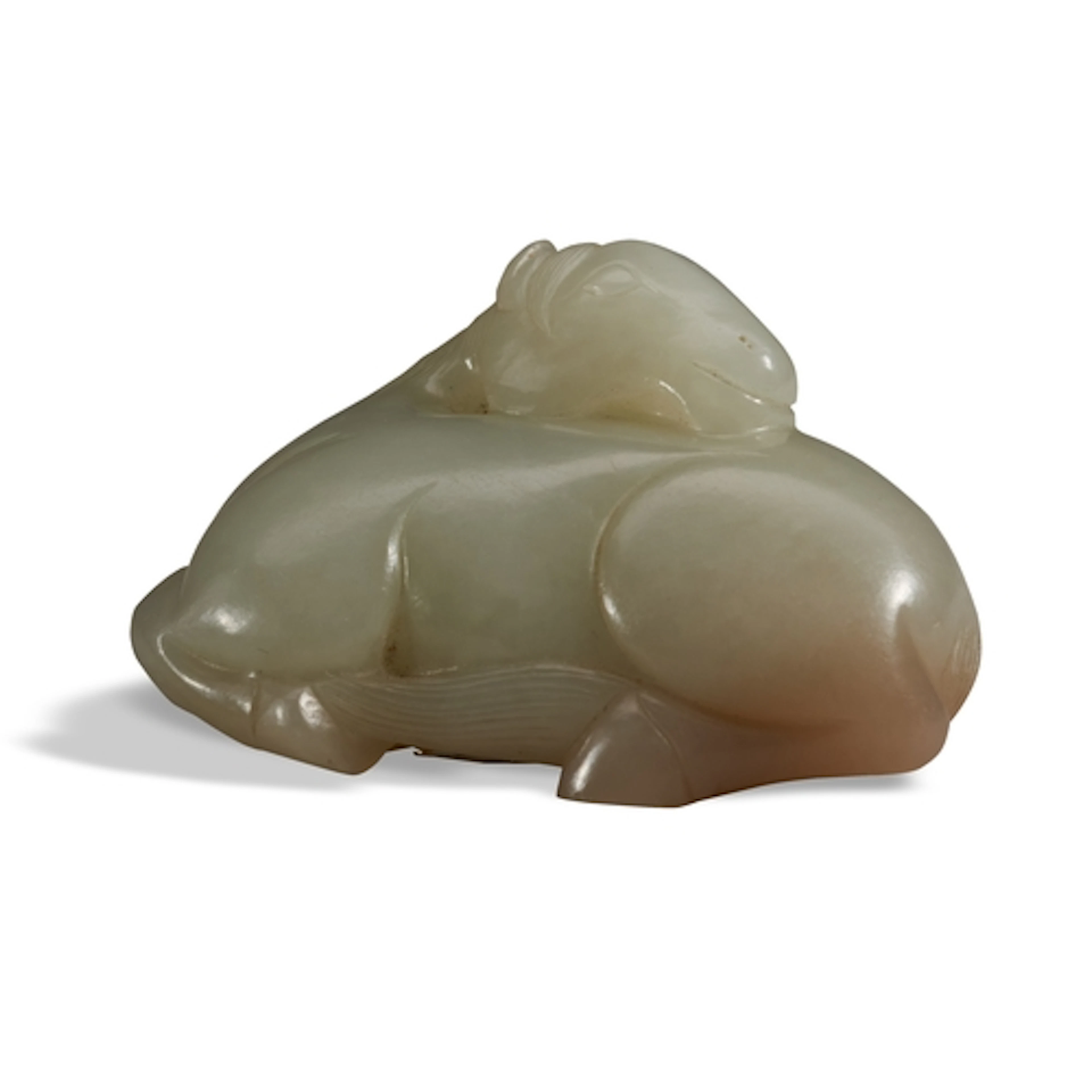 A FINE PALE-CELADON JADE CARVING OF A HORSE QIANLONG PERIOD ...