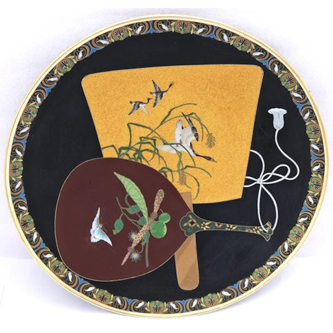 A JAPANESE CLOISONNÉ DISH MEIJI PERIOD (1868-1912) decorated...