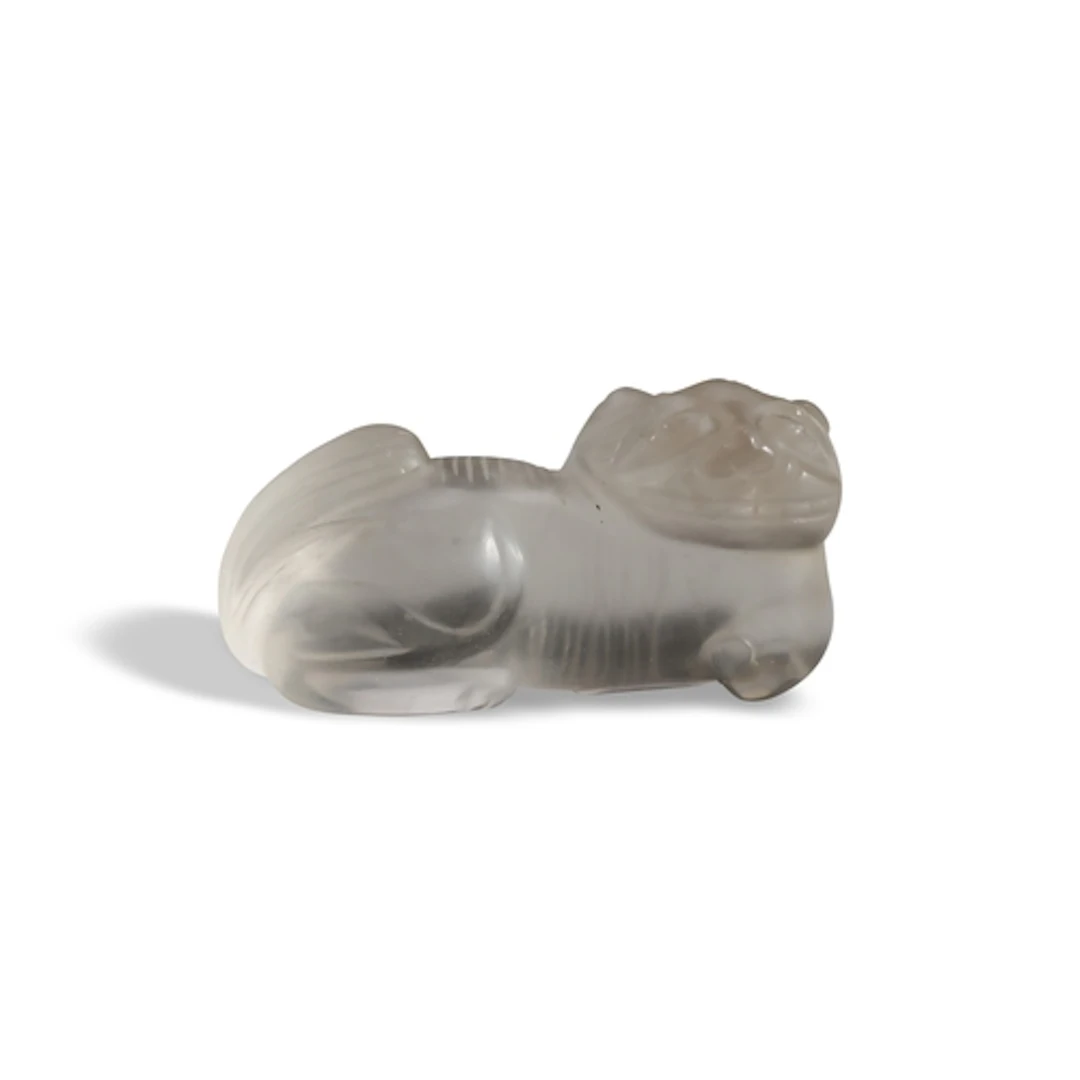 A CARVED ROCK CRYSTAL FIGURE OF A LION QING DYNASTY, 18TH / ...