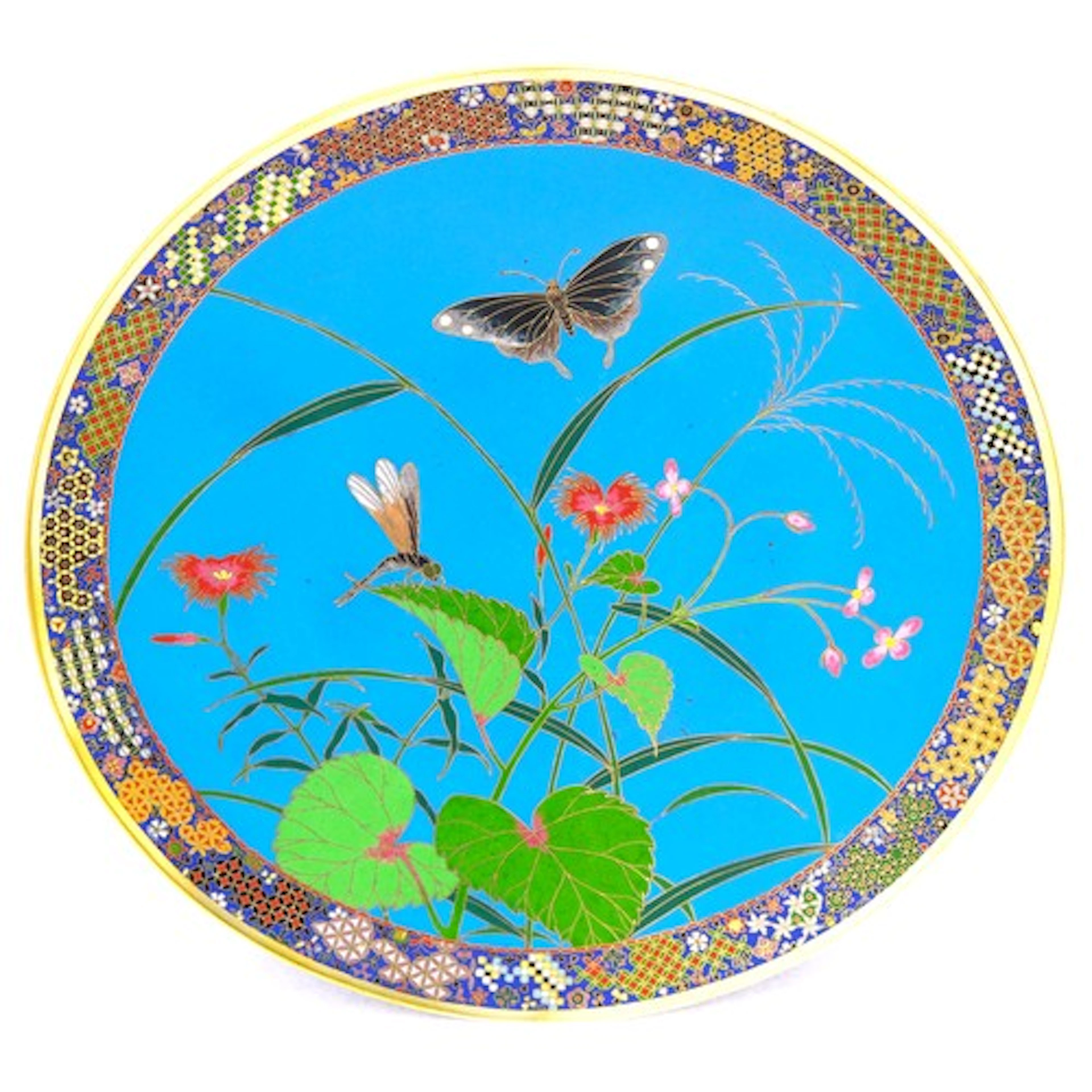 A GOOD JAPANESE CLOISONNÉ DISH MEIJI PERIOD (1868-1912) deco...