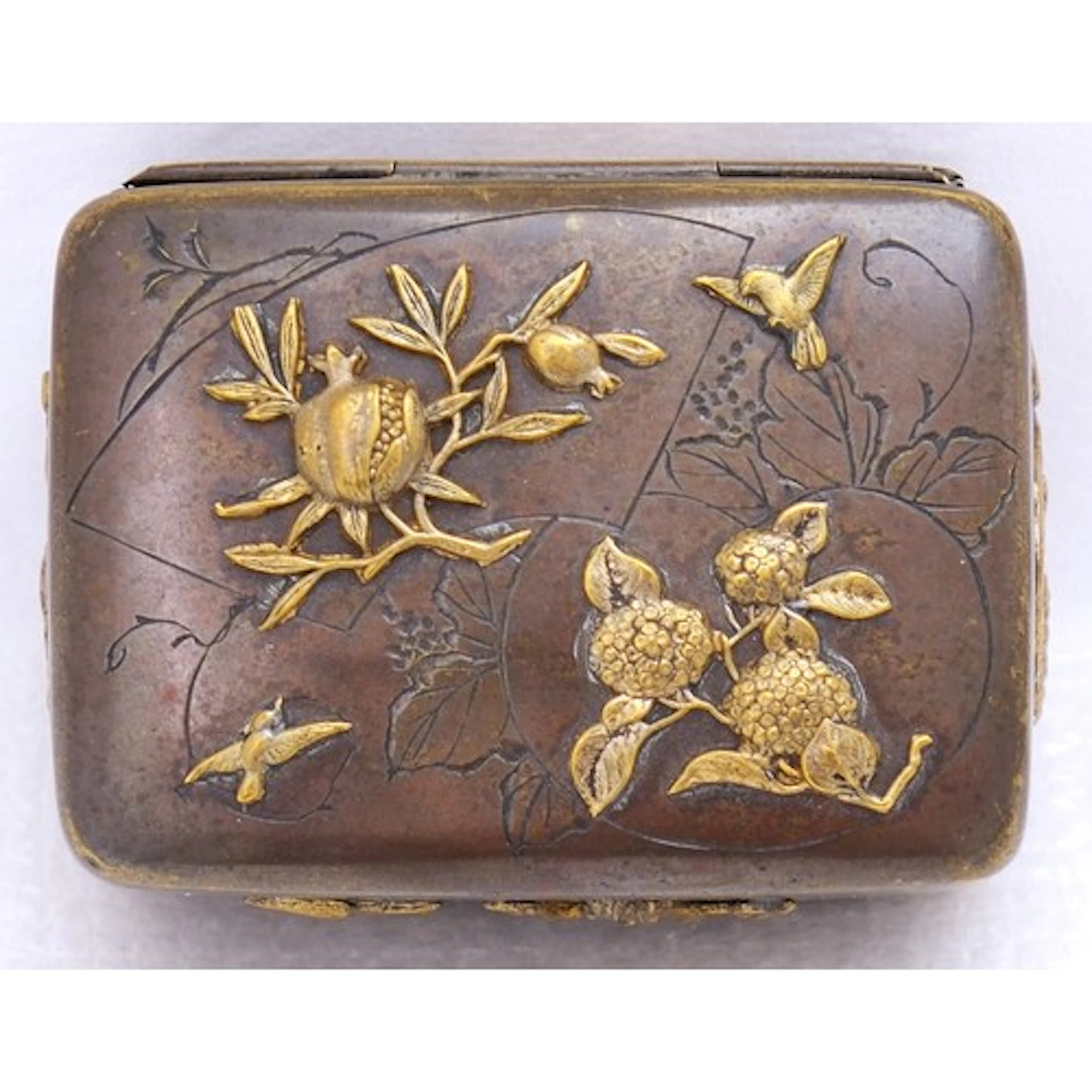 A JAPANESE MIXED METAL BOX AND COVER LATE MEIJI PERIOD the ...
