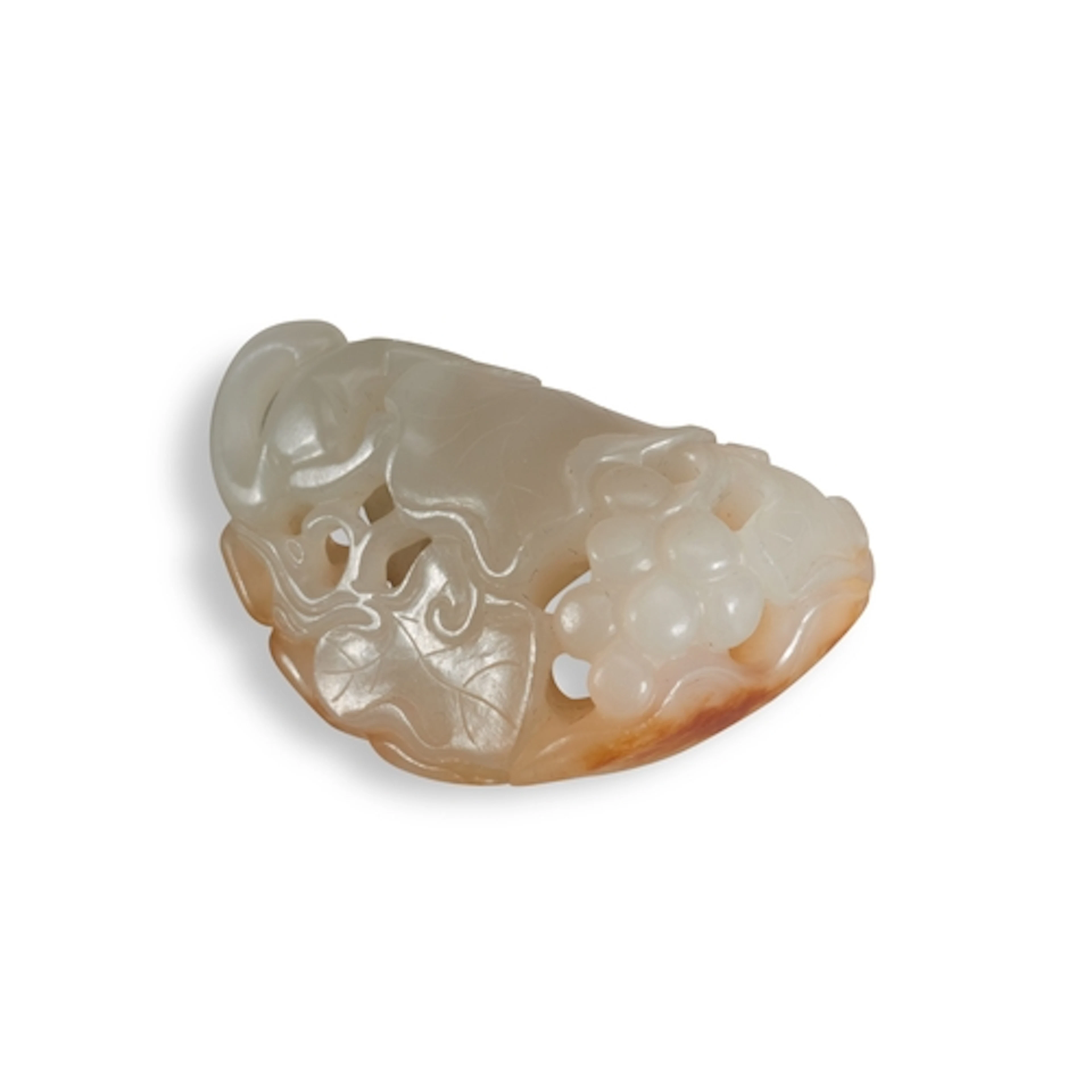 A JADE PENDANT CARVED WITH A SQUIRREL, 20TH CENTURY 白玉俏雕把件 二...