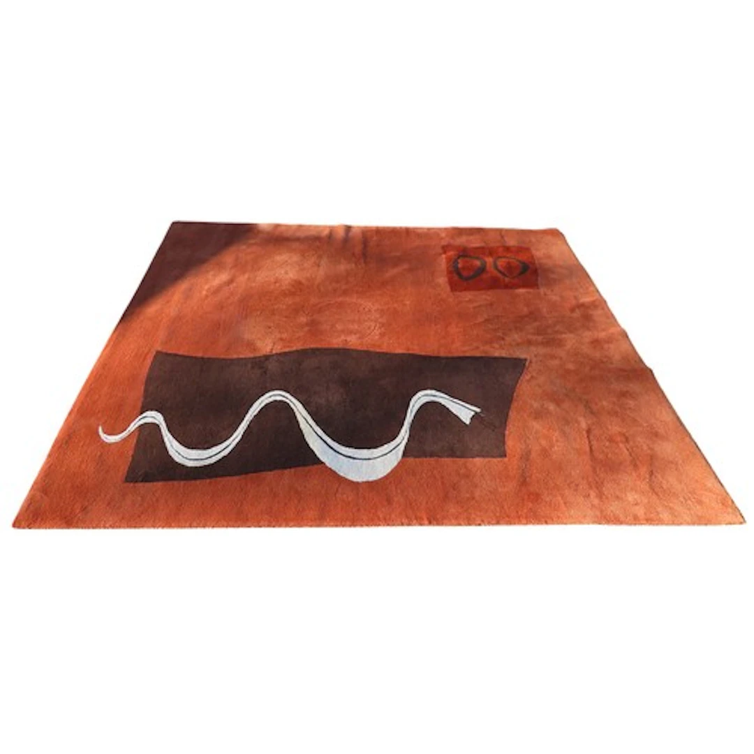 A SONNEN MACHINE WOVEN CONTEMPORARY CARPET burnt orange grou...