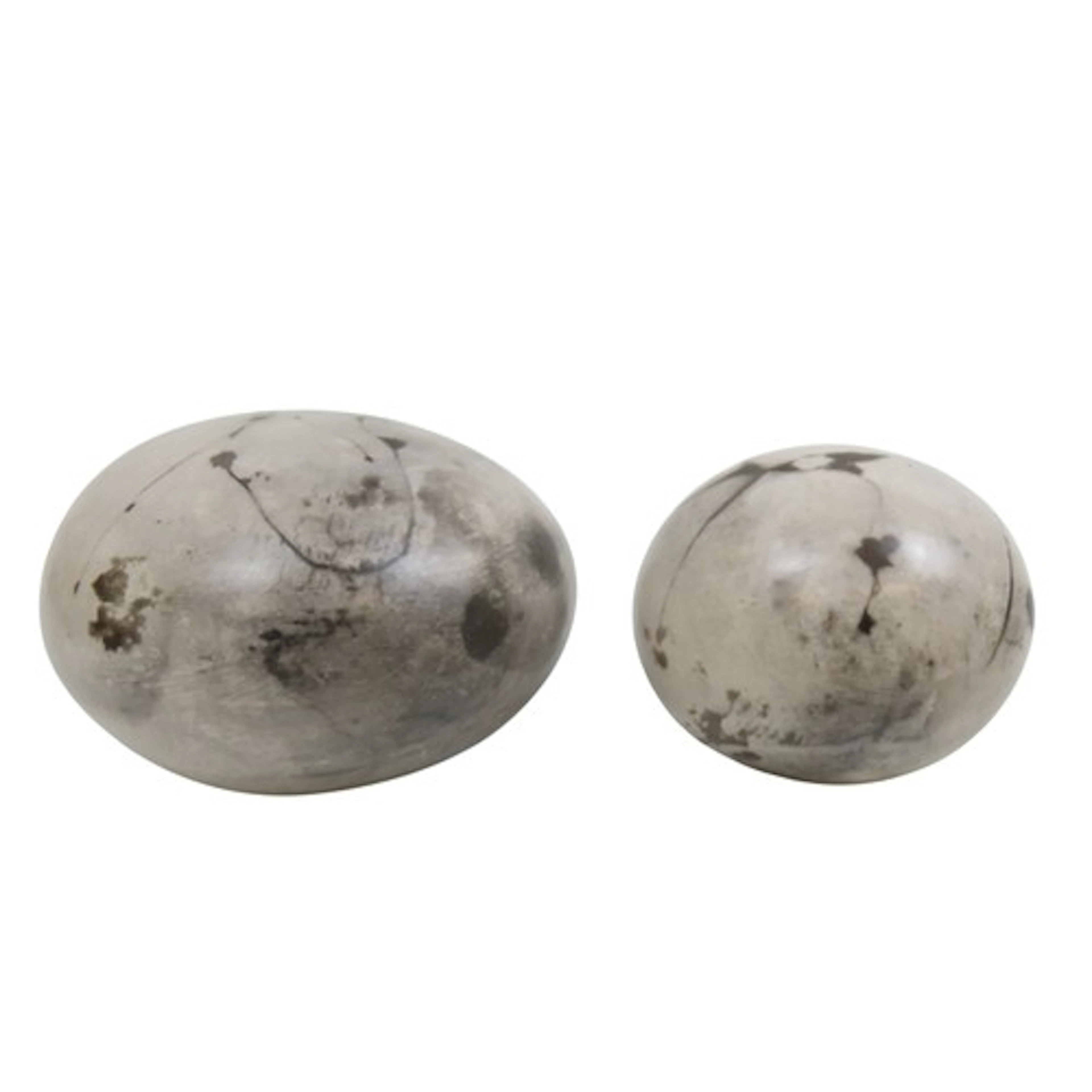 A CERAMIC PEBBLE FORM SCULPTURE of polished ovoid form with ...