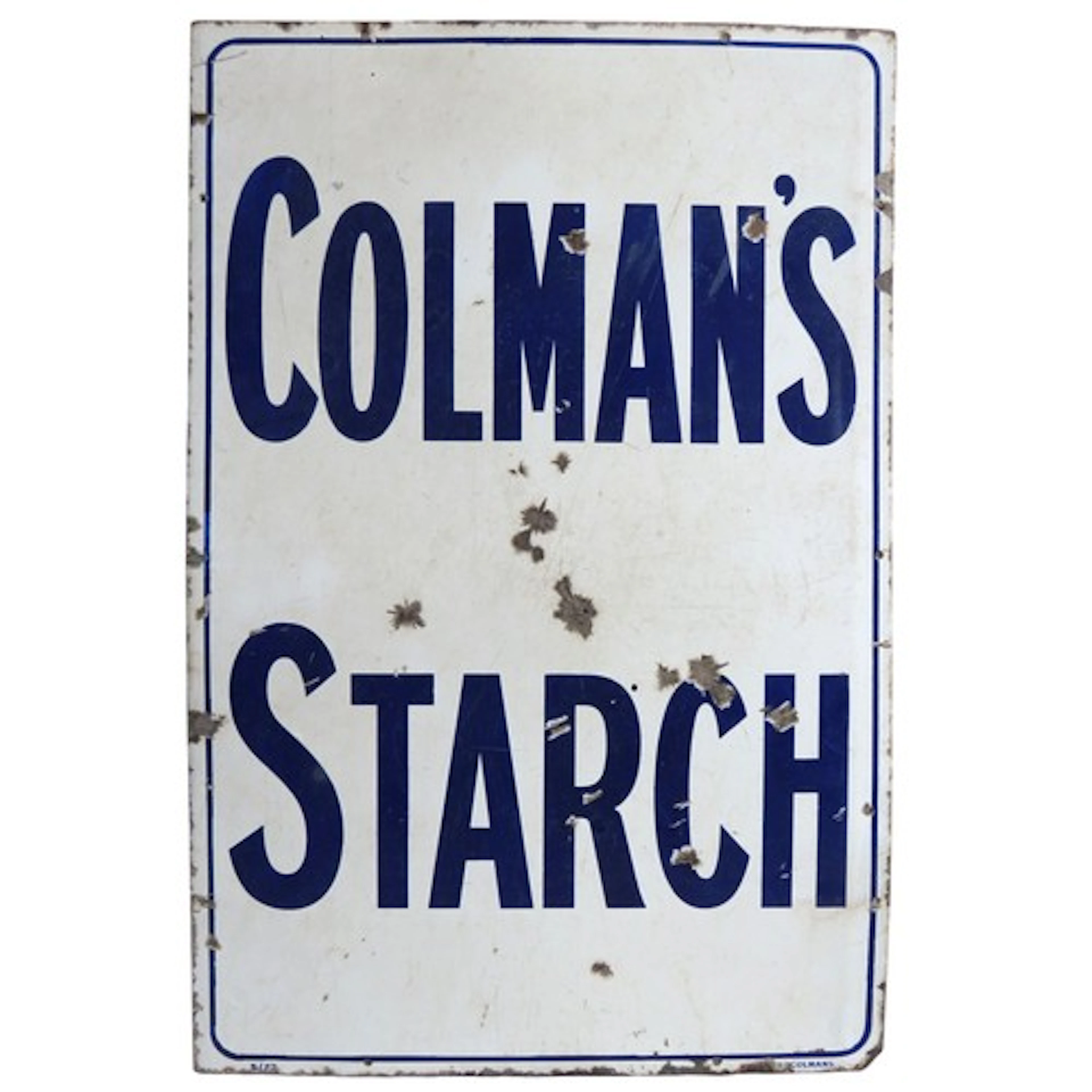 AN ENAMELED ADVERTISING SIGN FOR COLMAN'S STARCH EARLY 20TH...