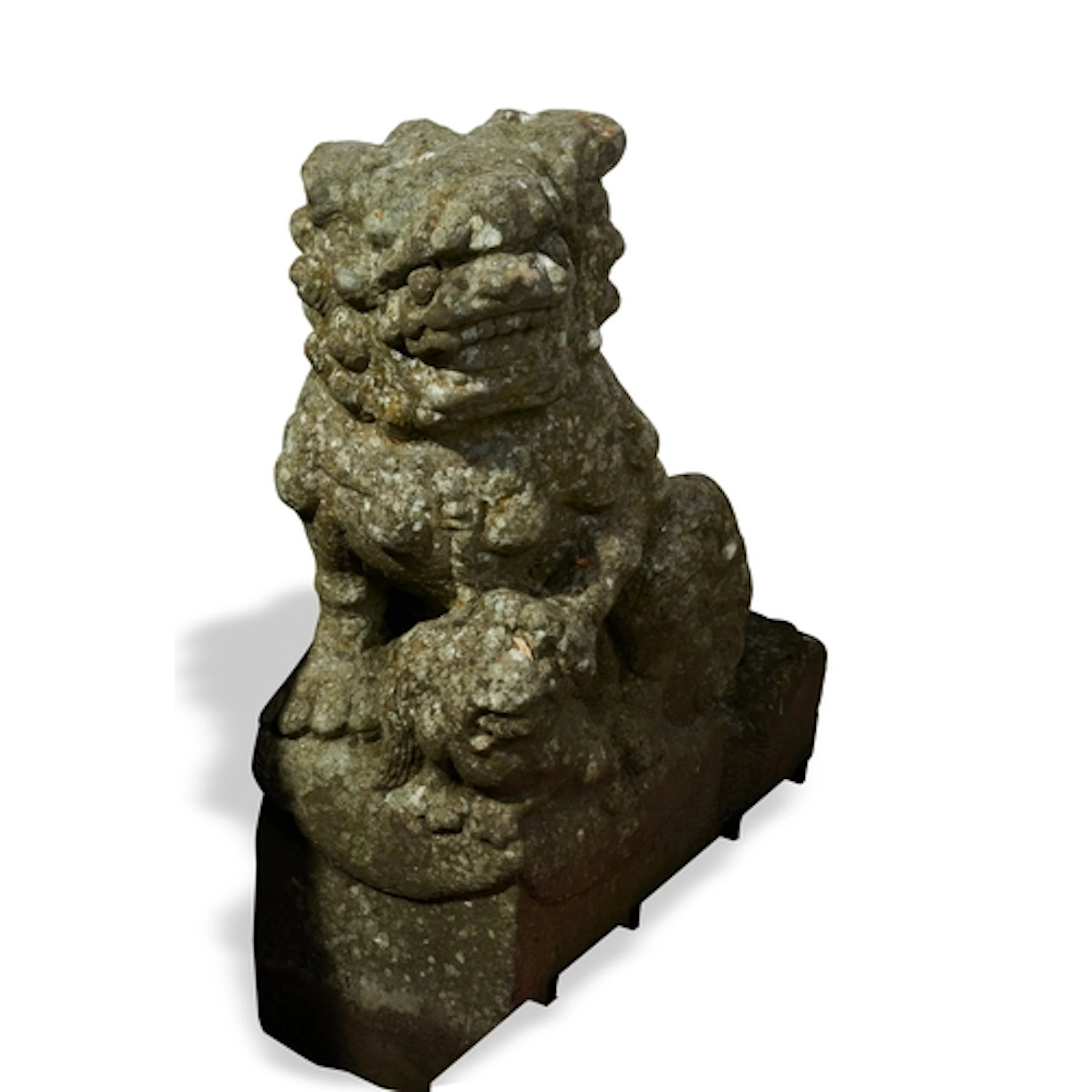 A PAIR OF LARGE CARVED MARBLE BUDDHIST LIONS QING DYNASTY (...