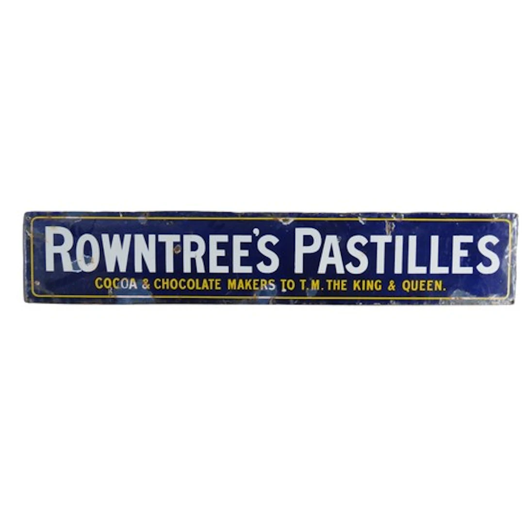 A VINATGE ENAMEL SIGN FOR ROWNTREE'S PASTILLES EARLY 20TH CE...