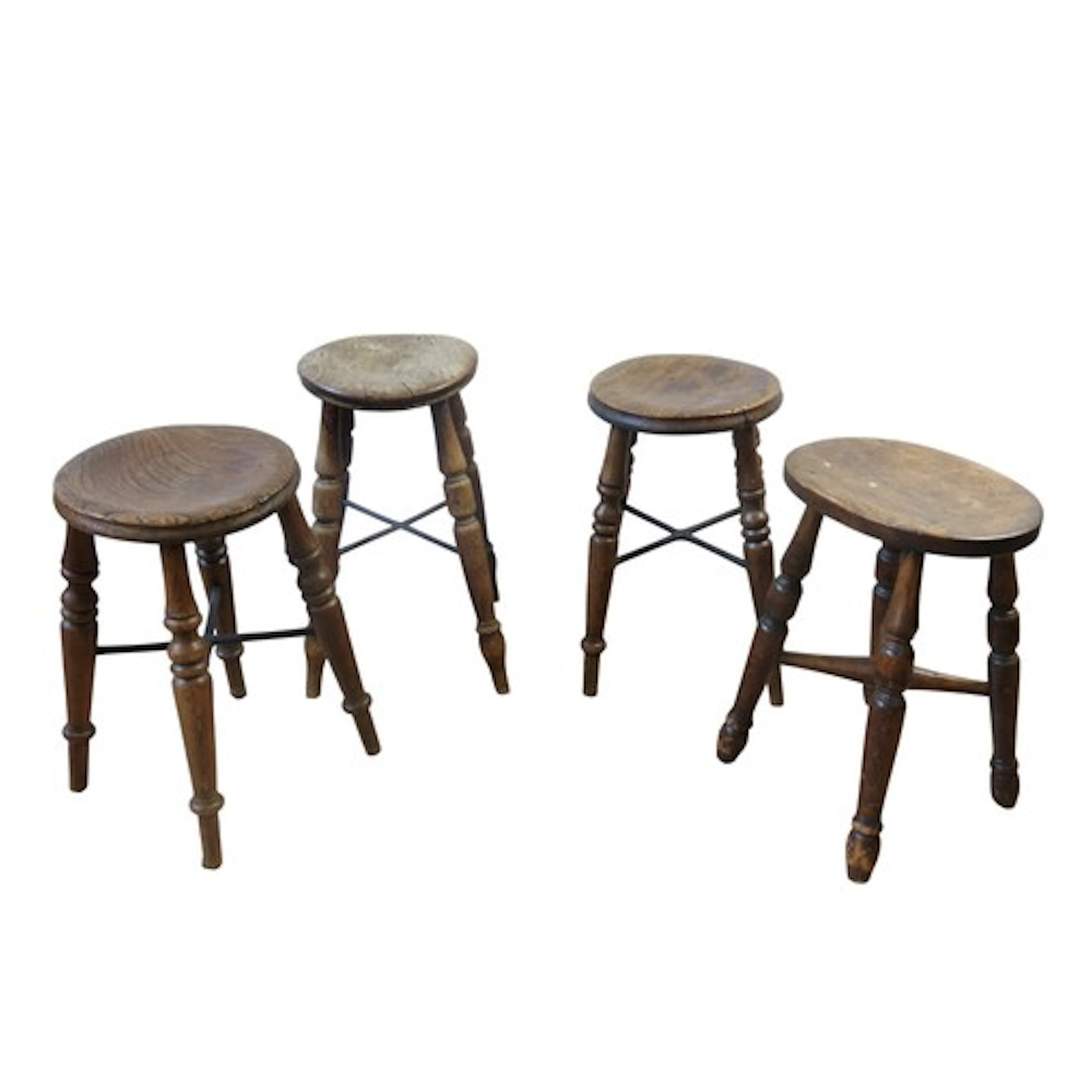 A MIXED GROUP OF FOUR 19TH CENTURY ELM SEAT 'BOSTON' TAVERN ...