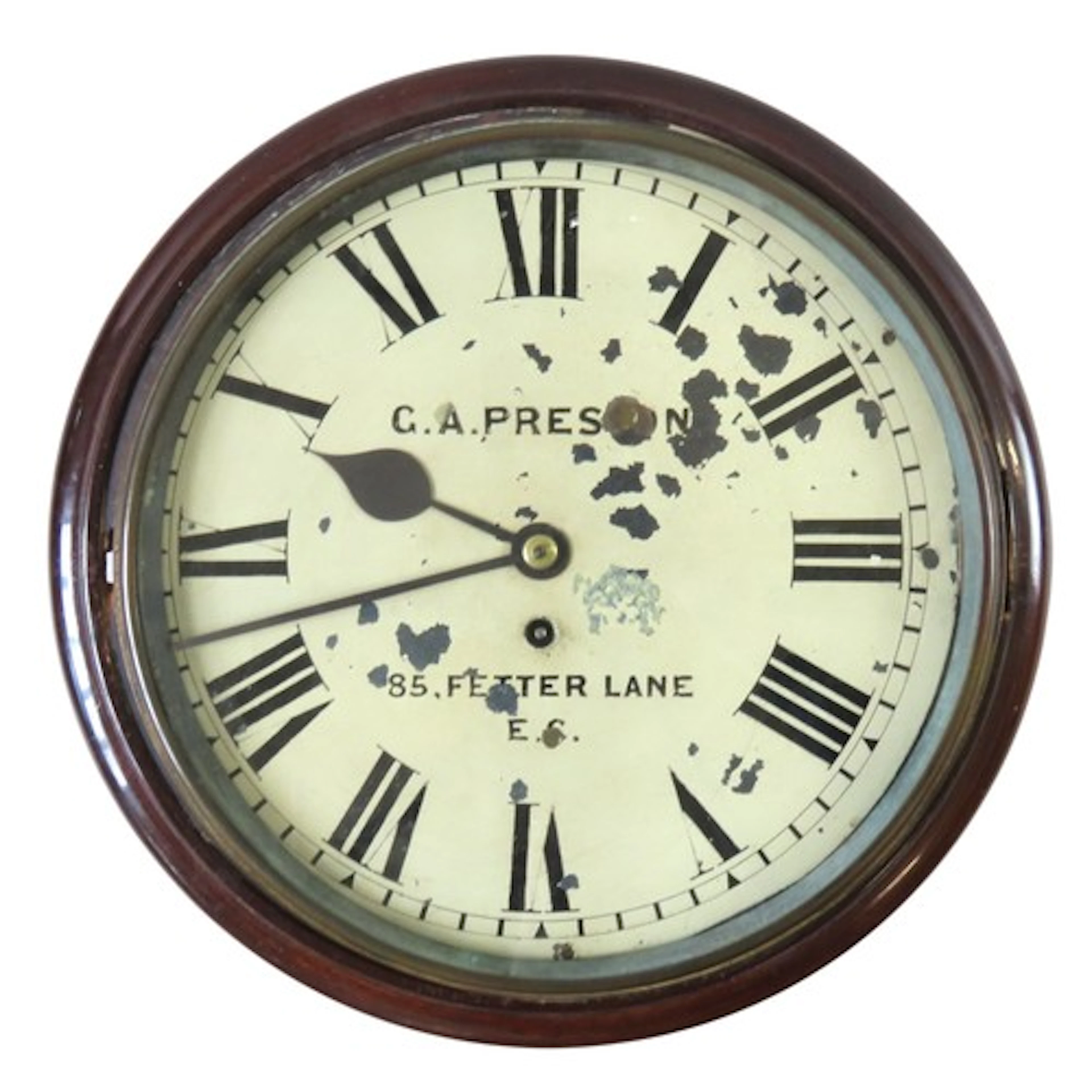 A 19TH CENTURY MAHOGANY CASED DIAL CLOCK the 12 inch dial in...