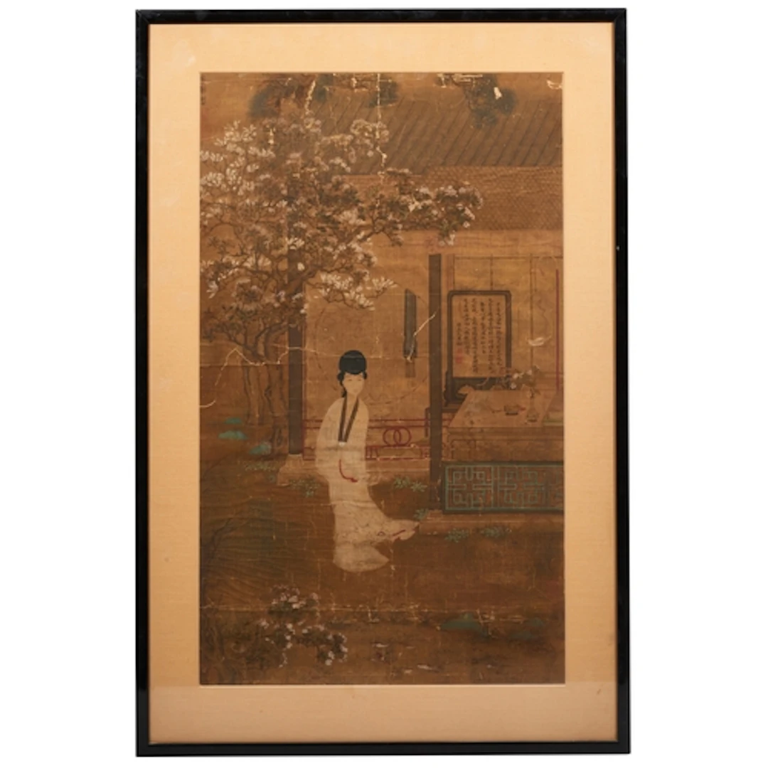 ATTRIBUTED TO ZENG JING (1564–1647), LADY BENEATH SPRING TRE...