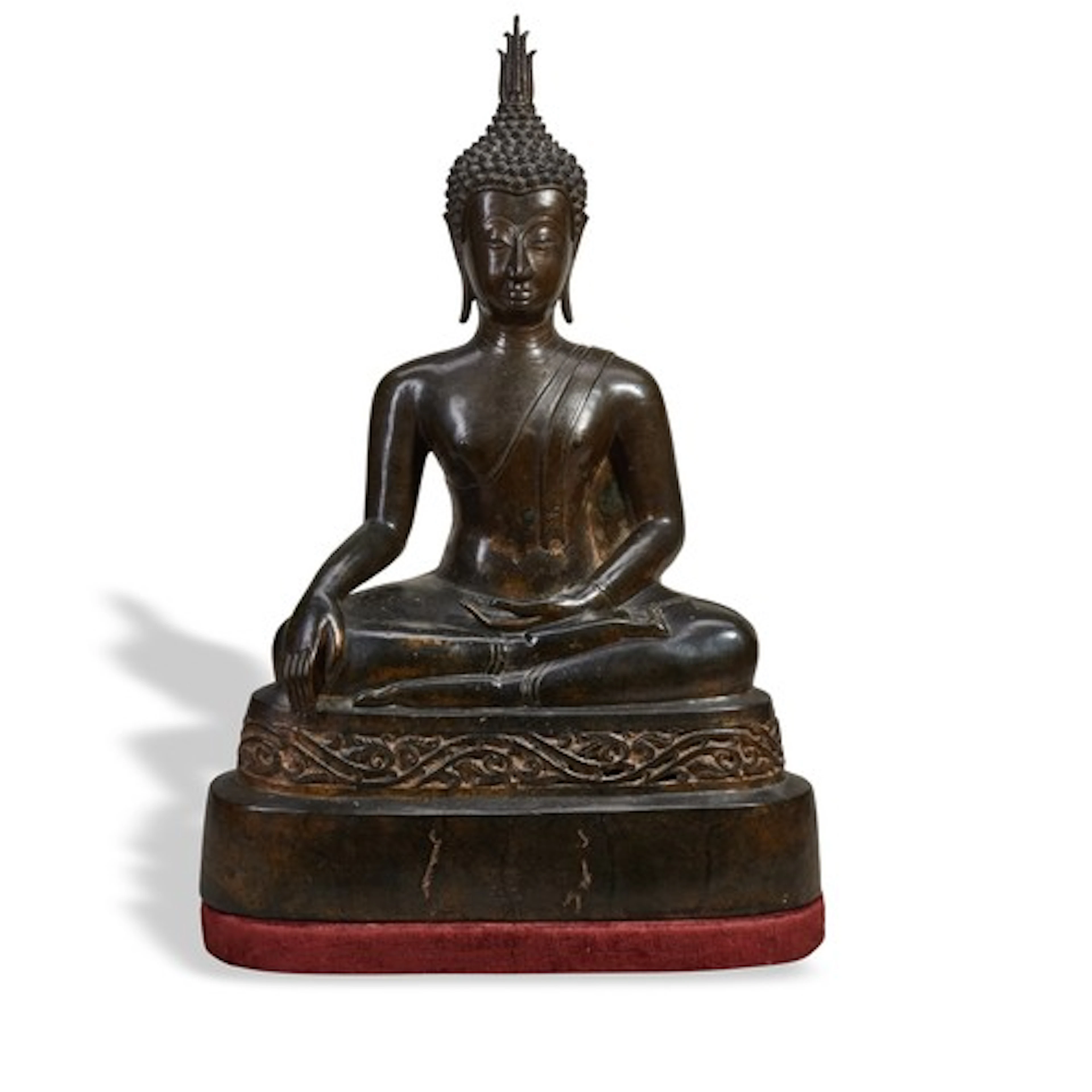 A GOOD BRONZE FIGURE OF BUDDHA THAILAND, LANNA PERIOD, 16TH ...