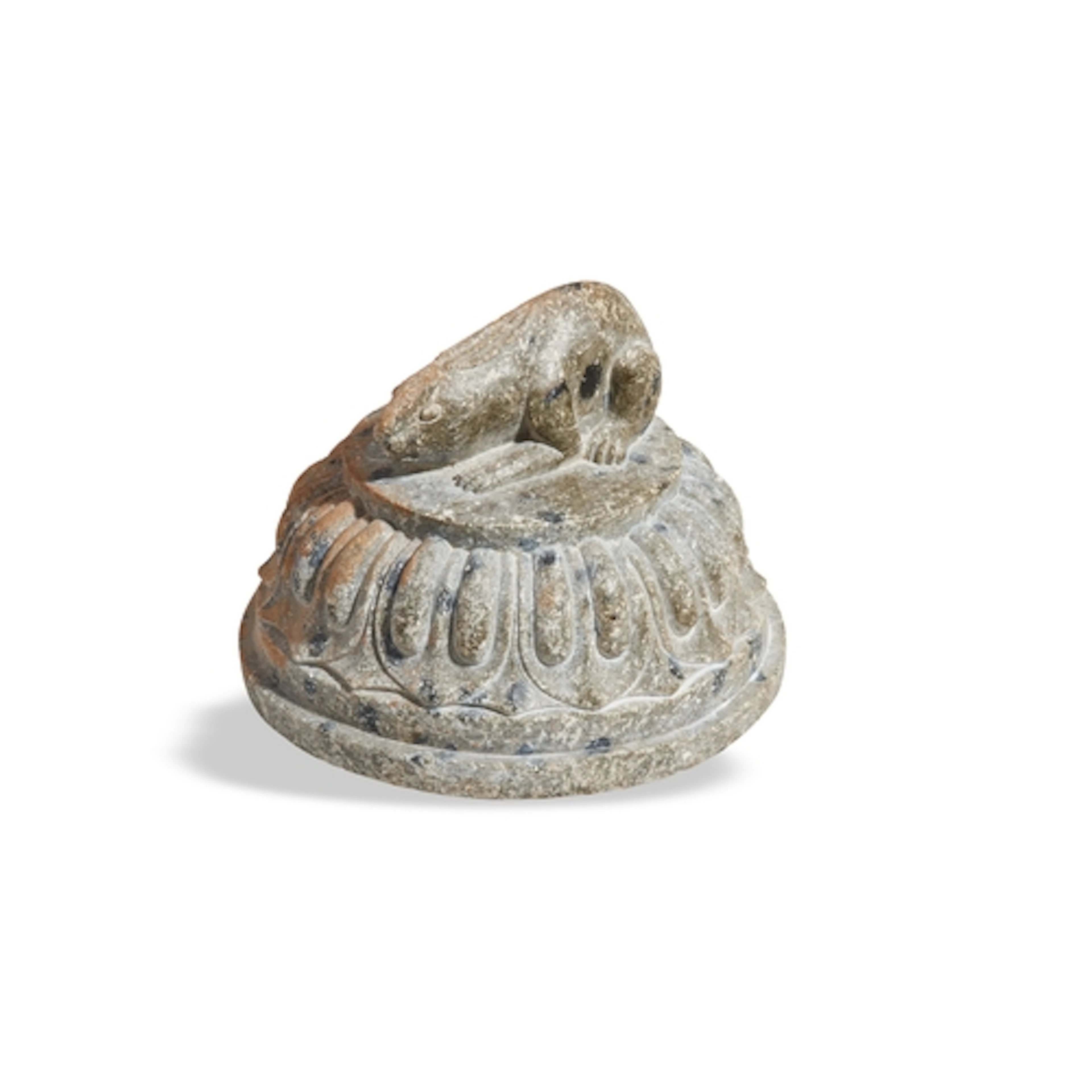 A CARVED STONE RABBIT-FORM WEIGHT 19TH / 20TH CENTURY in the...