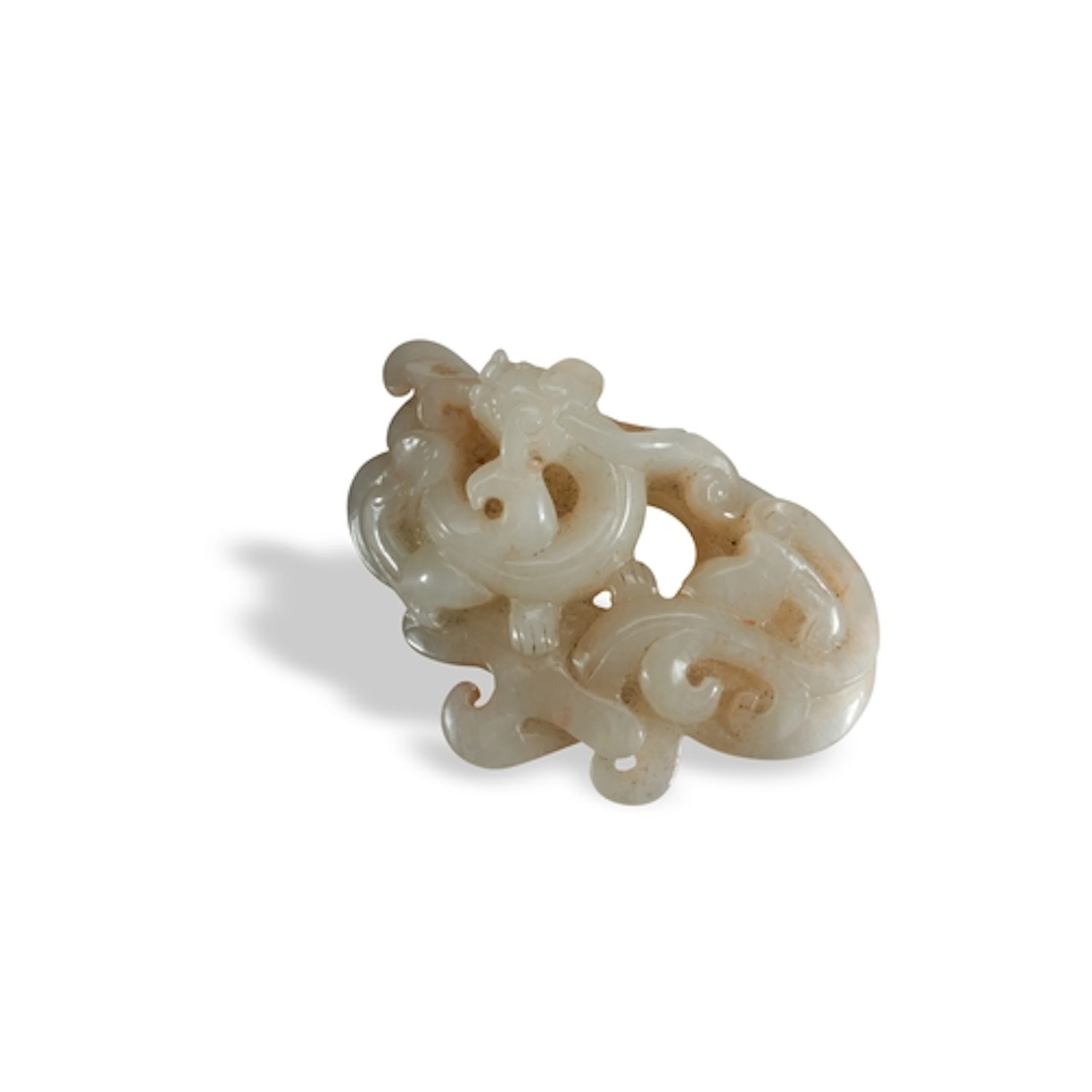A FINE WHITE JADE 'CHILONG' PENDANT QING DYNASTY, 18TH / 19...