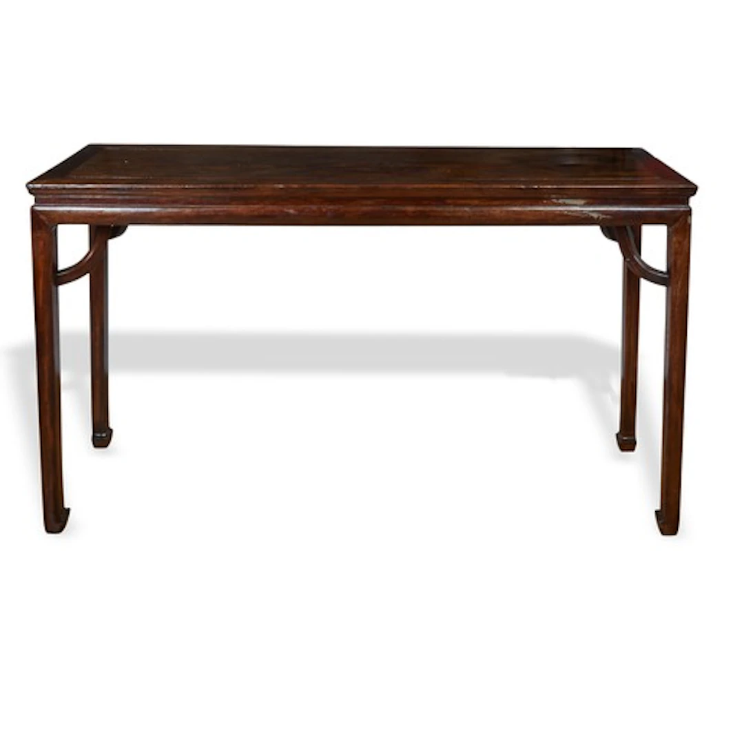 A CHINESE HARDWOOD CORNER-LEG TABLE 20TH CENTURY in the Ming...