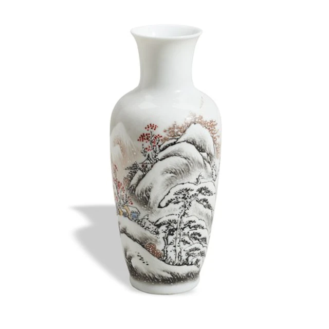 A GRISAILLE-DECORATED ‘WINTER LANDSCAPE’ VASE 20TH CENTURY 瑞...