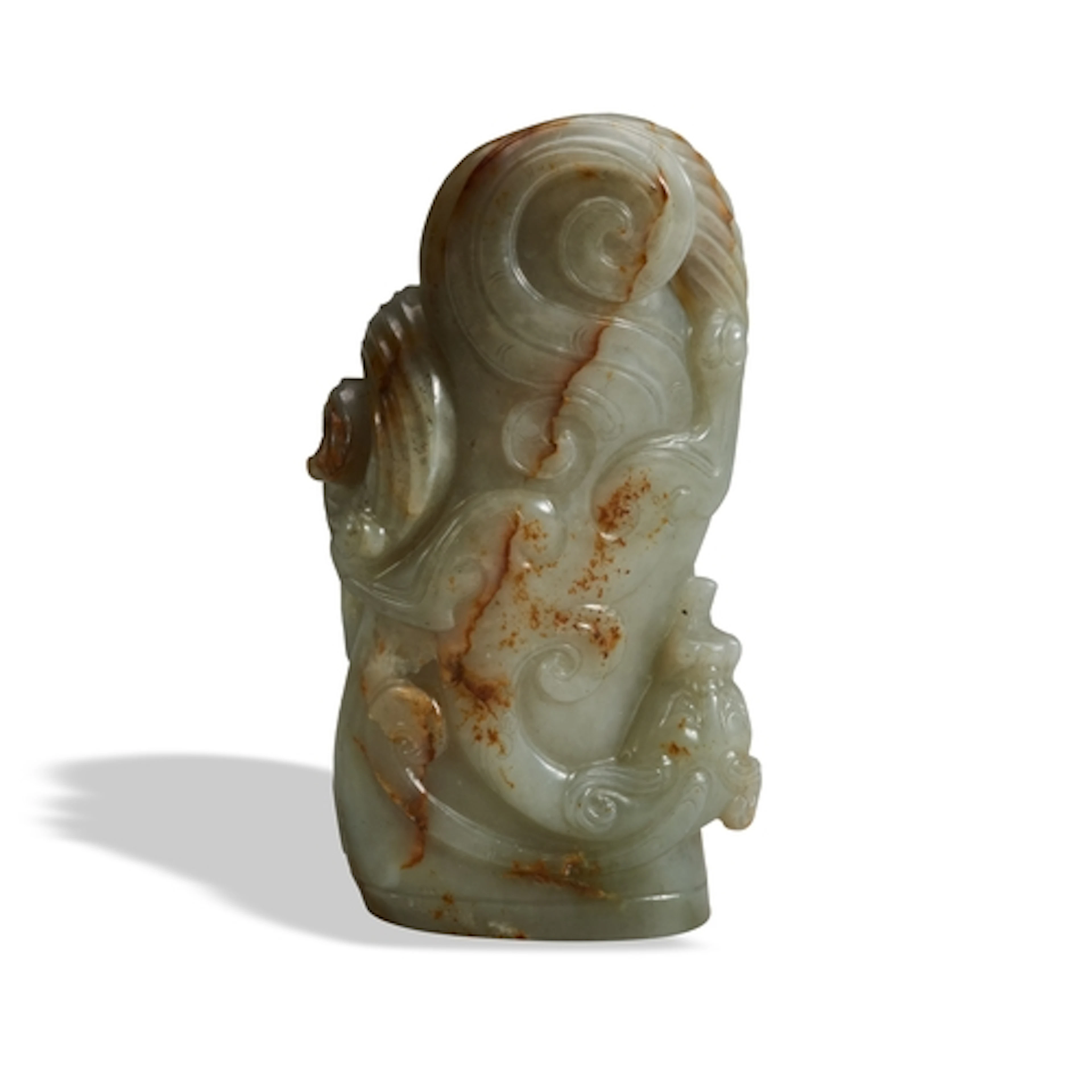 A PALE CELADON JADE LIBATION CUP 19TH / 20TH CEMTURY 青白玉杯 十九...