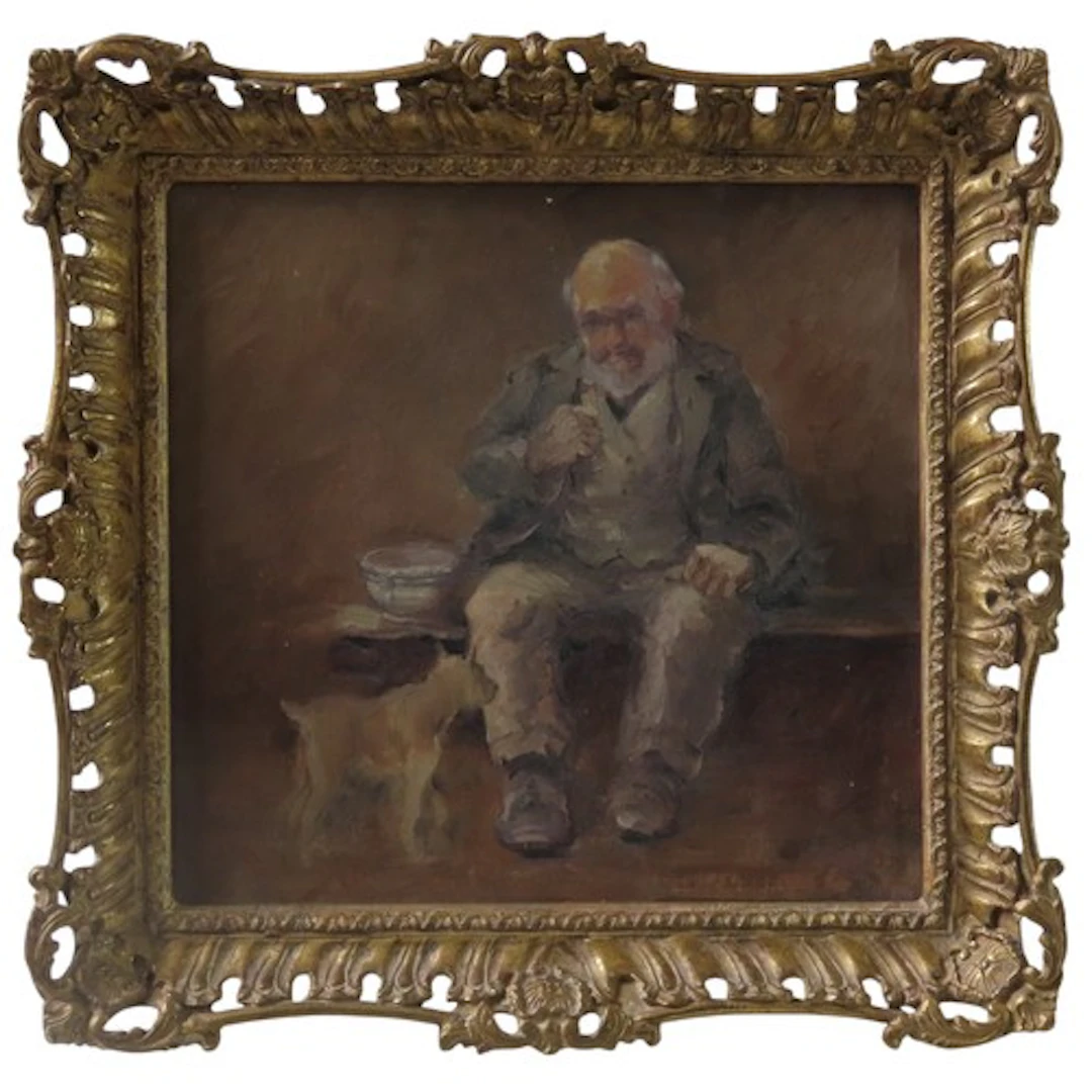 ATTRIBUTED TO HIRAM ABIFF ELLIS (1866-1929) PORTRAIT OIL PAI...