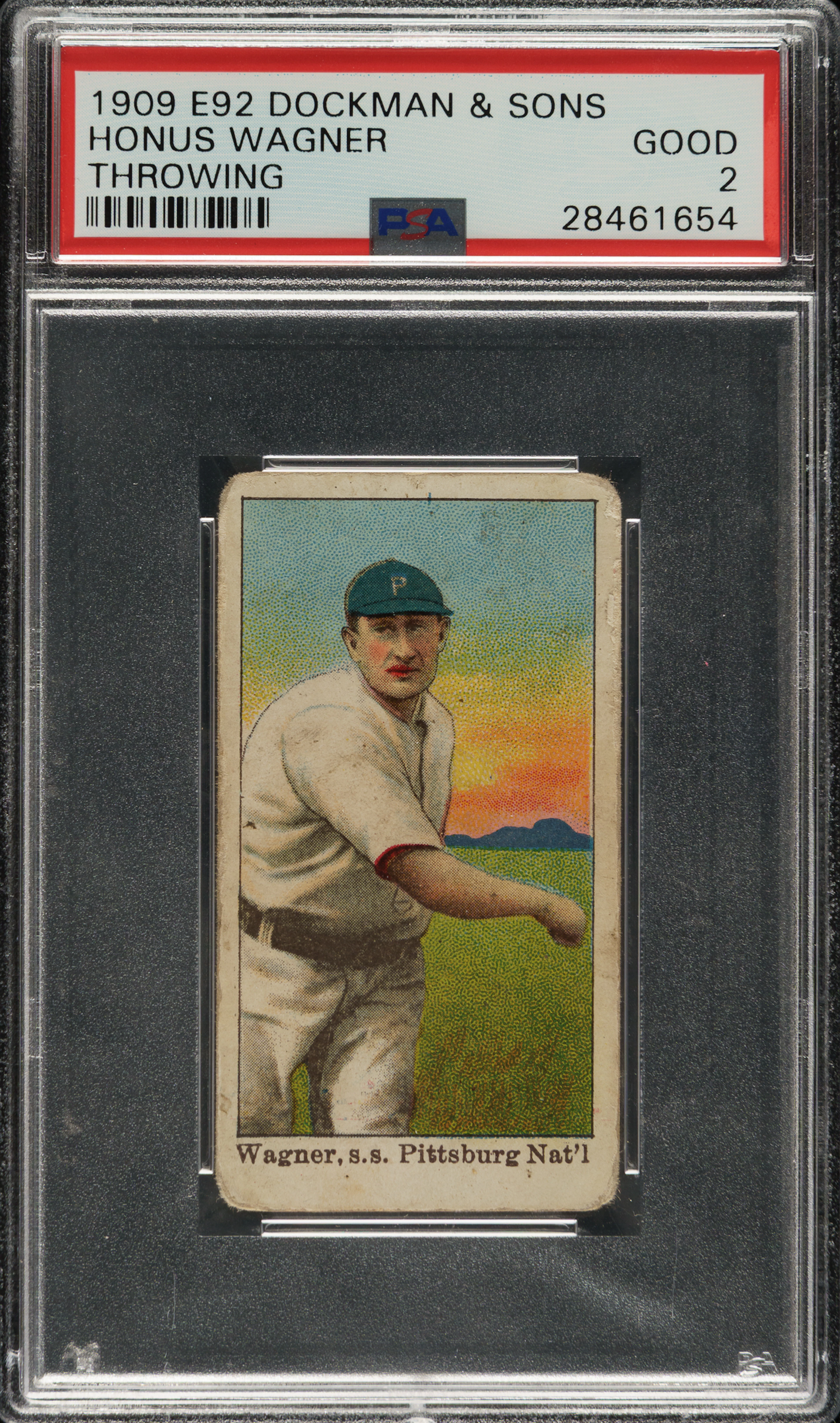 1909 E92 Dockman & Sons Honus Wagner Throwing PSA GOOD 2