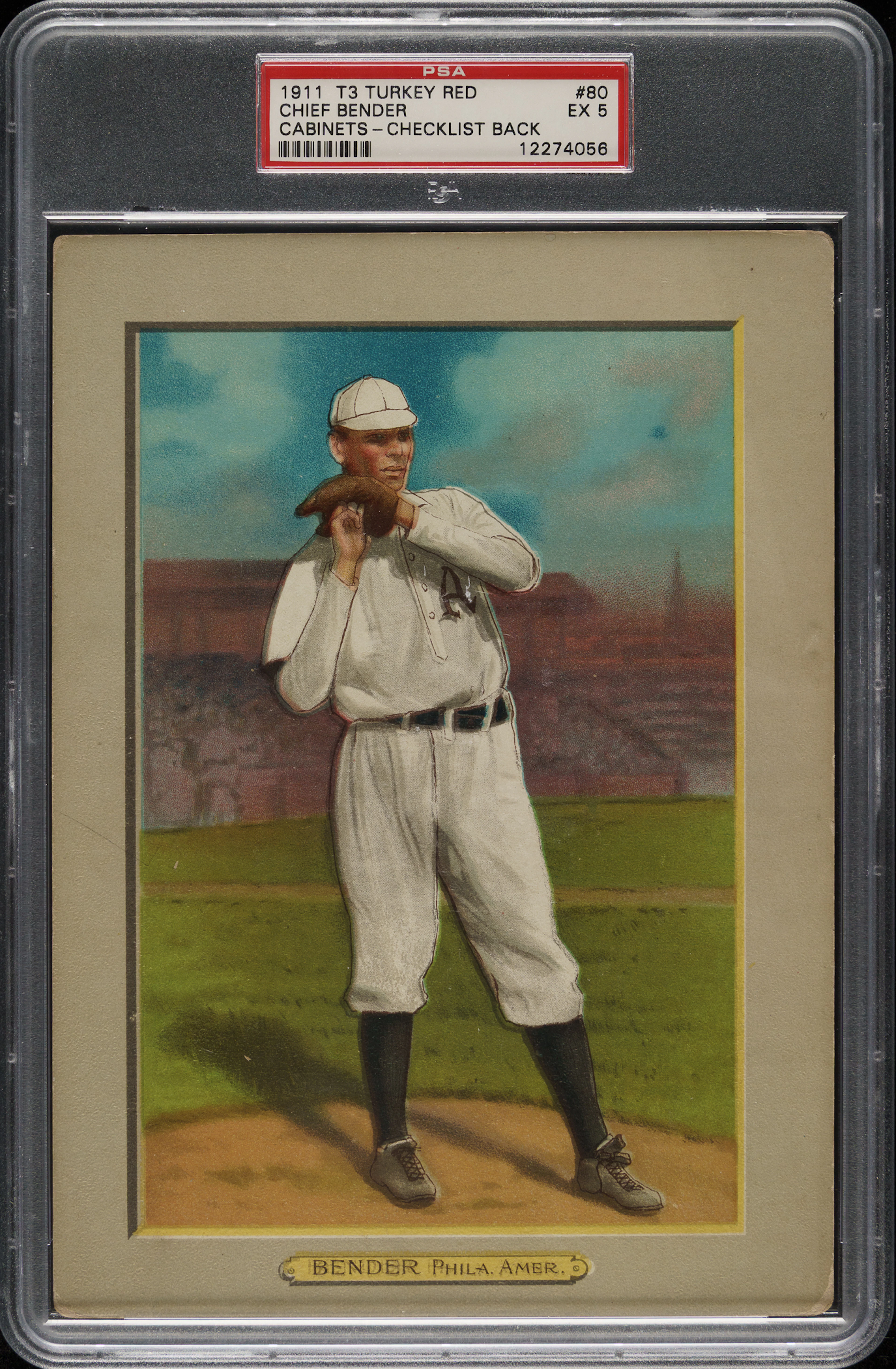 1911 T3 Turkey Red #80 Chief Bender PSA EX 5