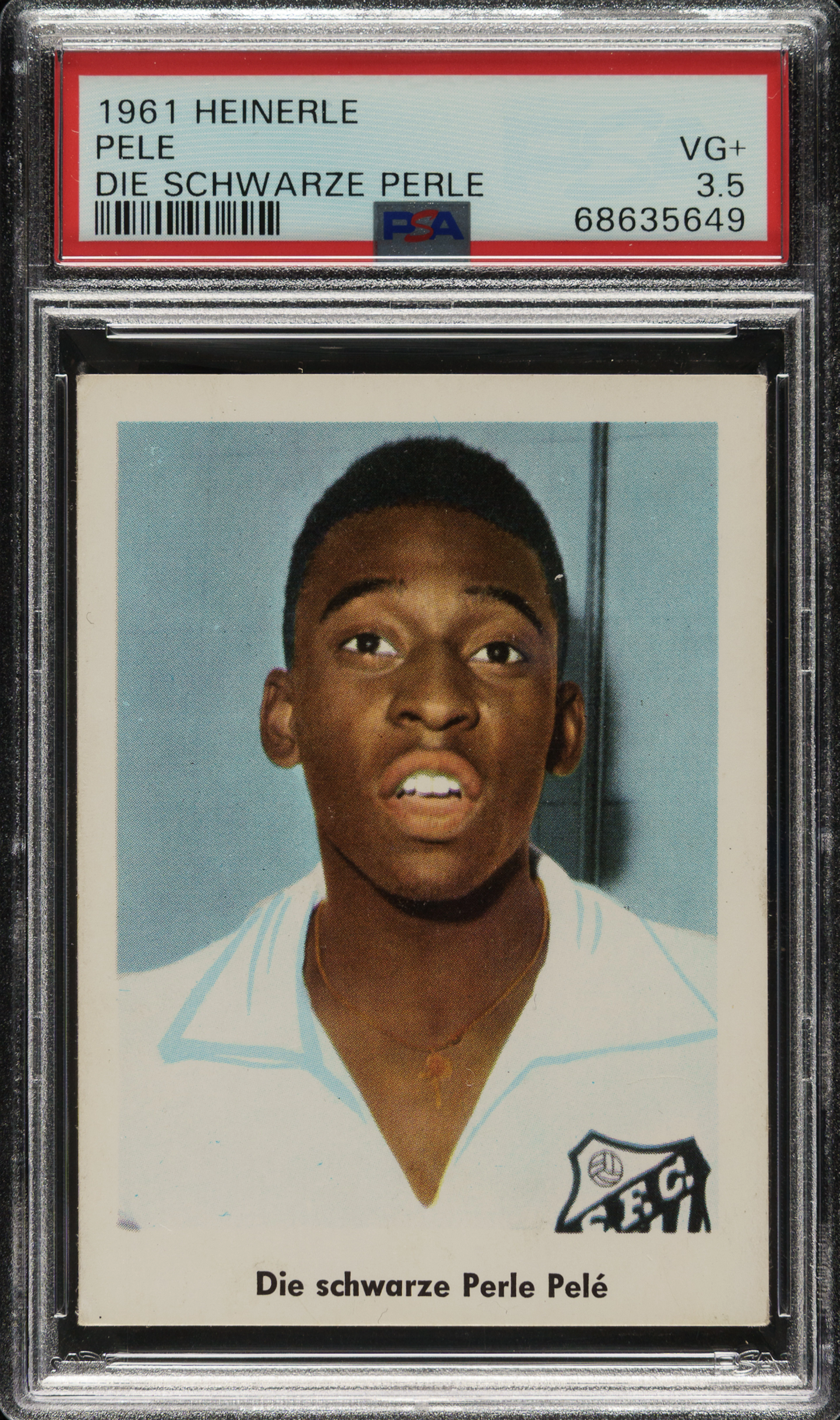 1961 Heinerle Die Schwarze Perle Soccer Pele PSA VG+ 3.5