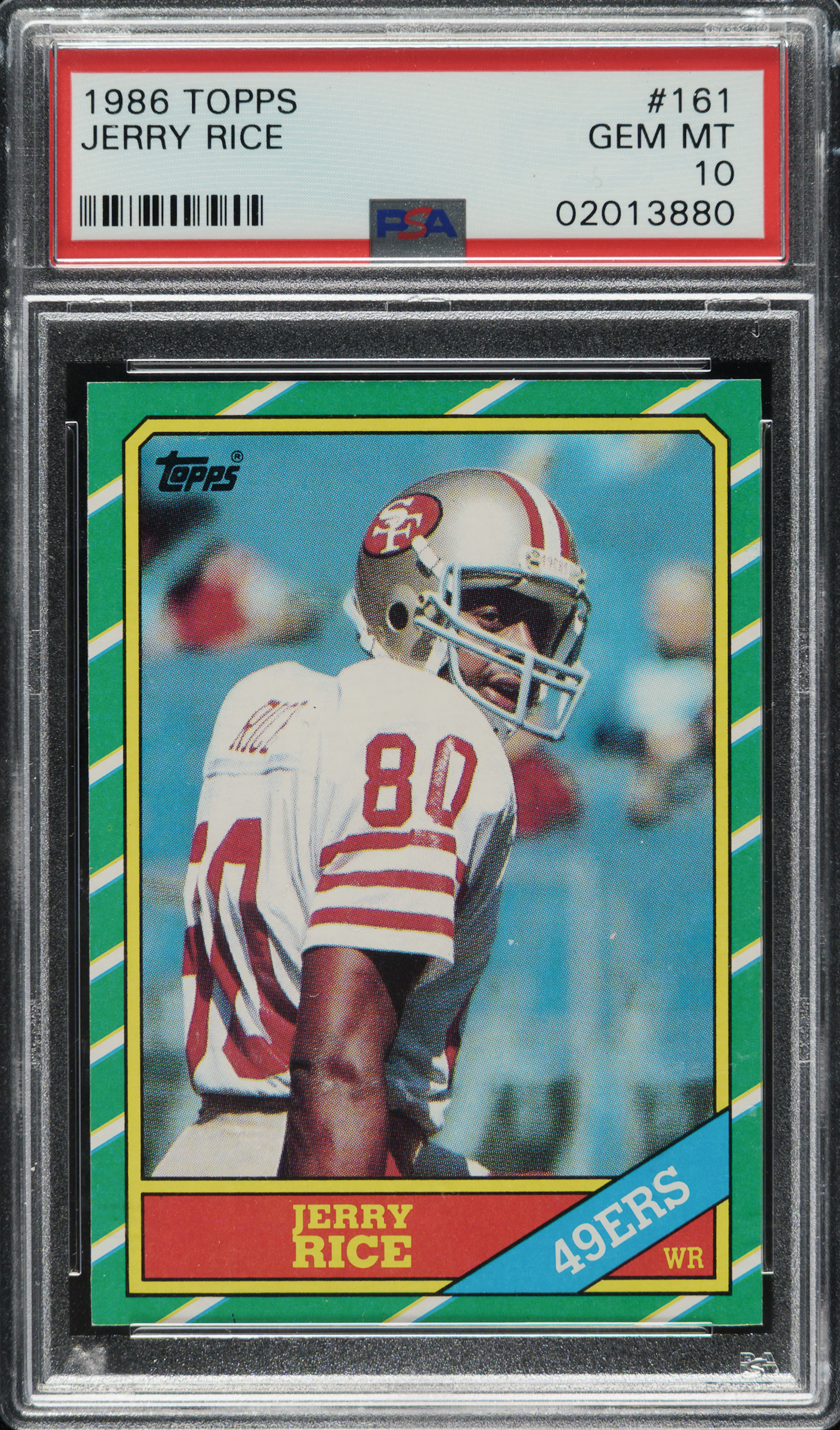 1986 Topps Football #161 Jerry Rice Rookie PSA GEM MINT 10