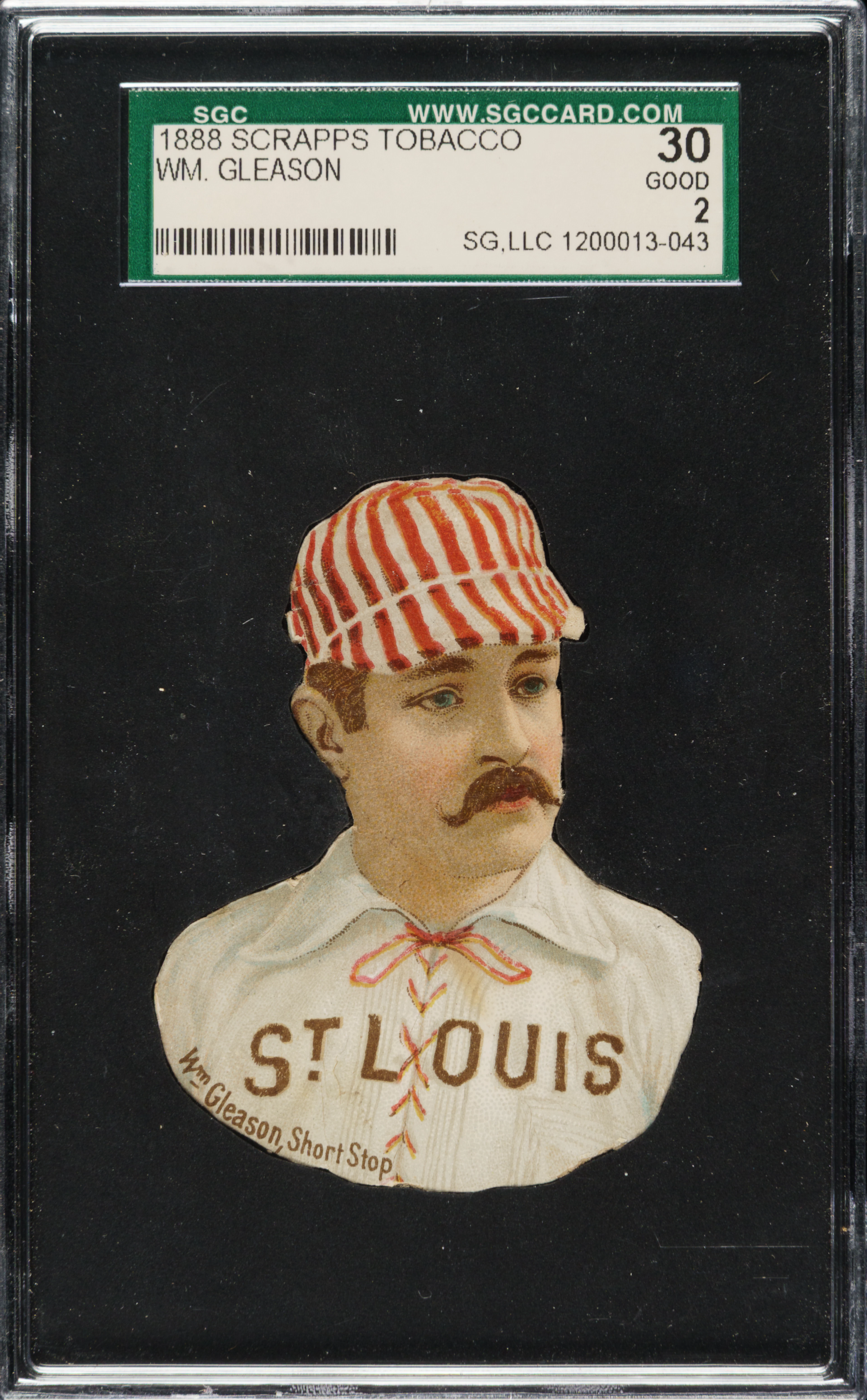 1888 H. D. Smith & Company Baseball Gum Card Die-Cuts Bill Gleason SGC GOOD 30