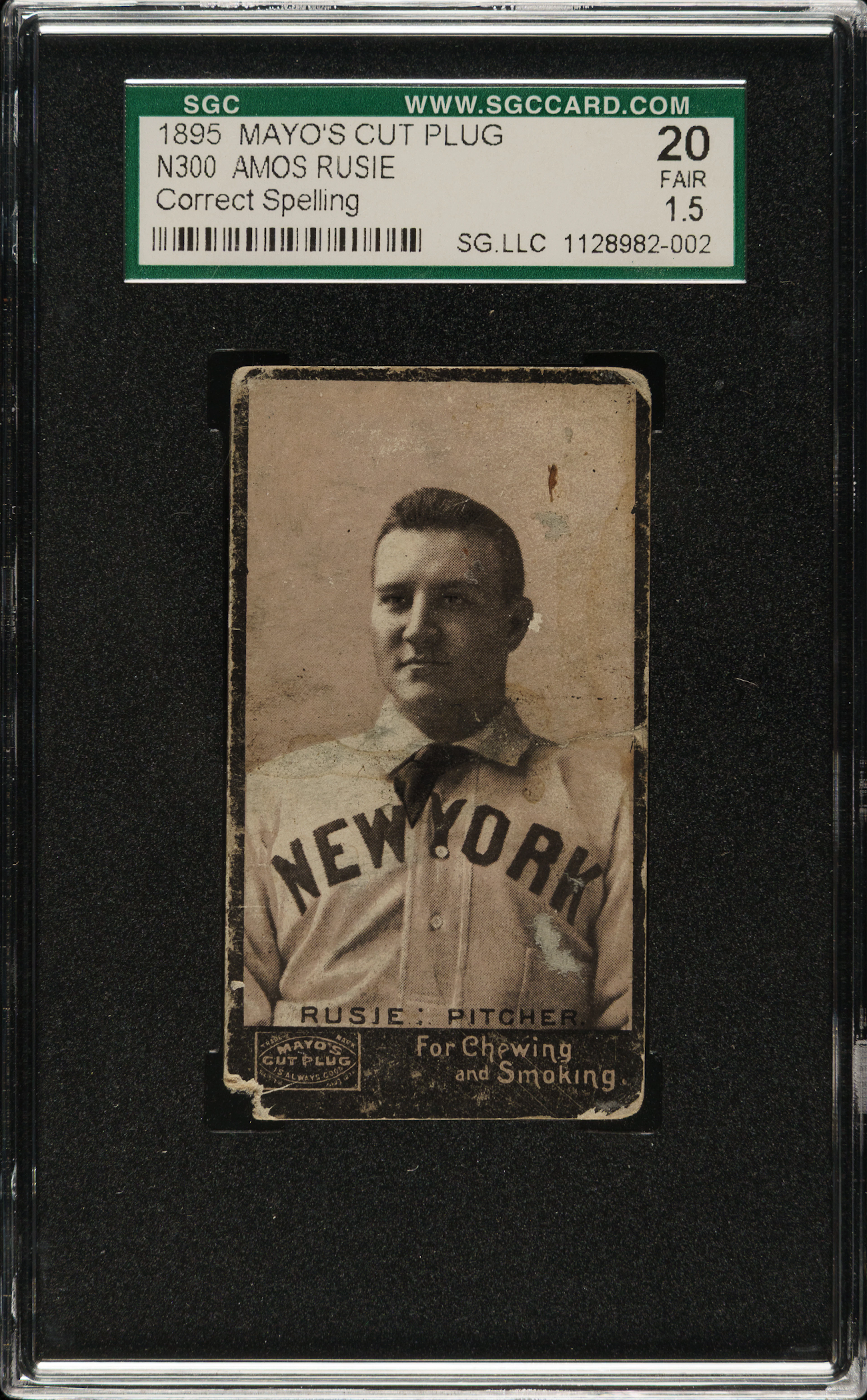 1895 N300 Mayo's Cut Plug Amos Rusie (Correct Spelling) SGC FAIR 20