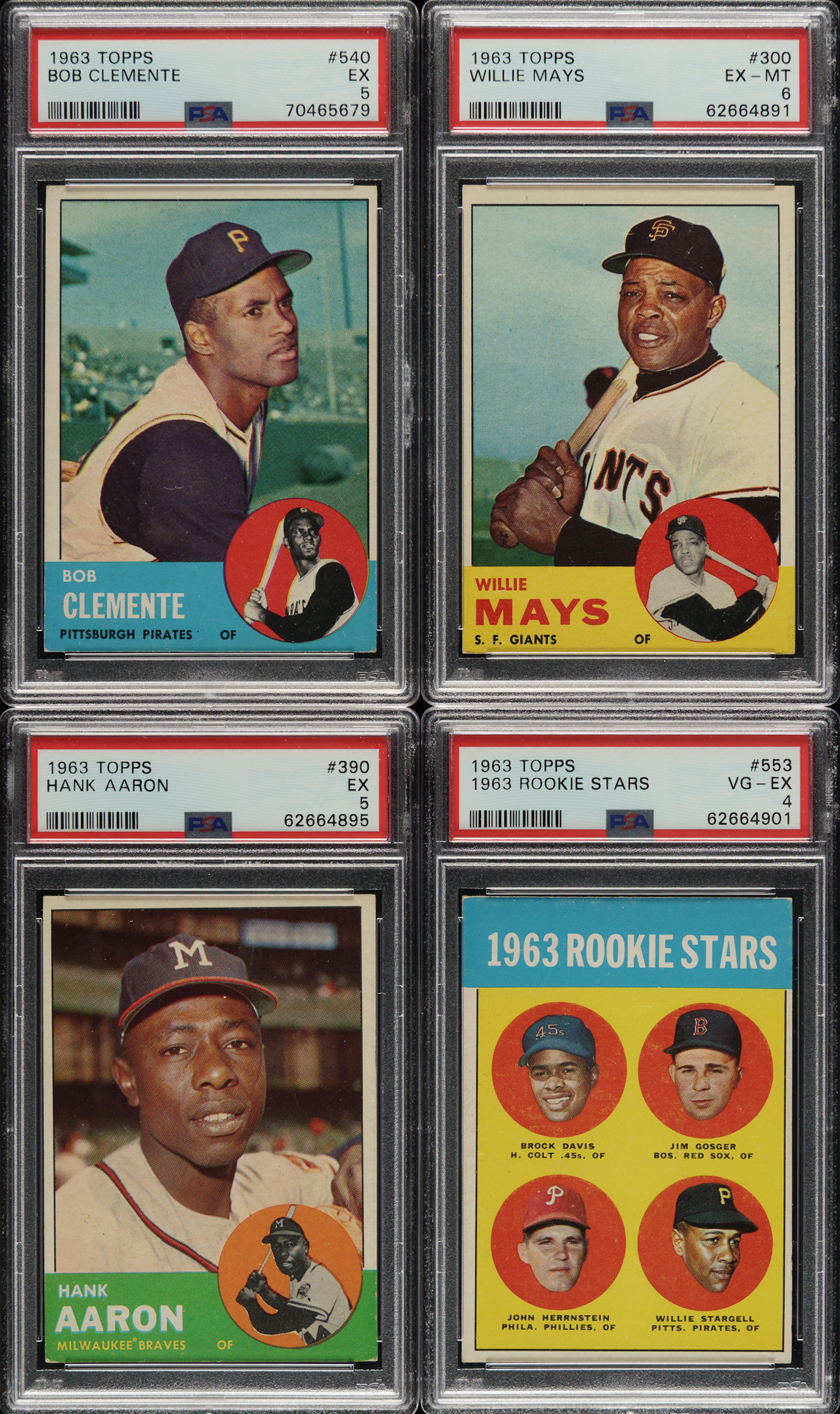1963 Topps Near-Complete Set (573/576) Including 15 PSA- and SGC-Graded Cards