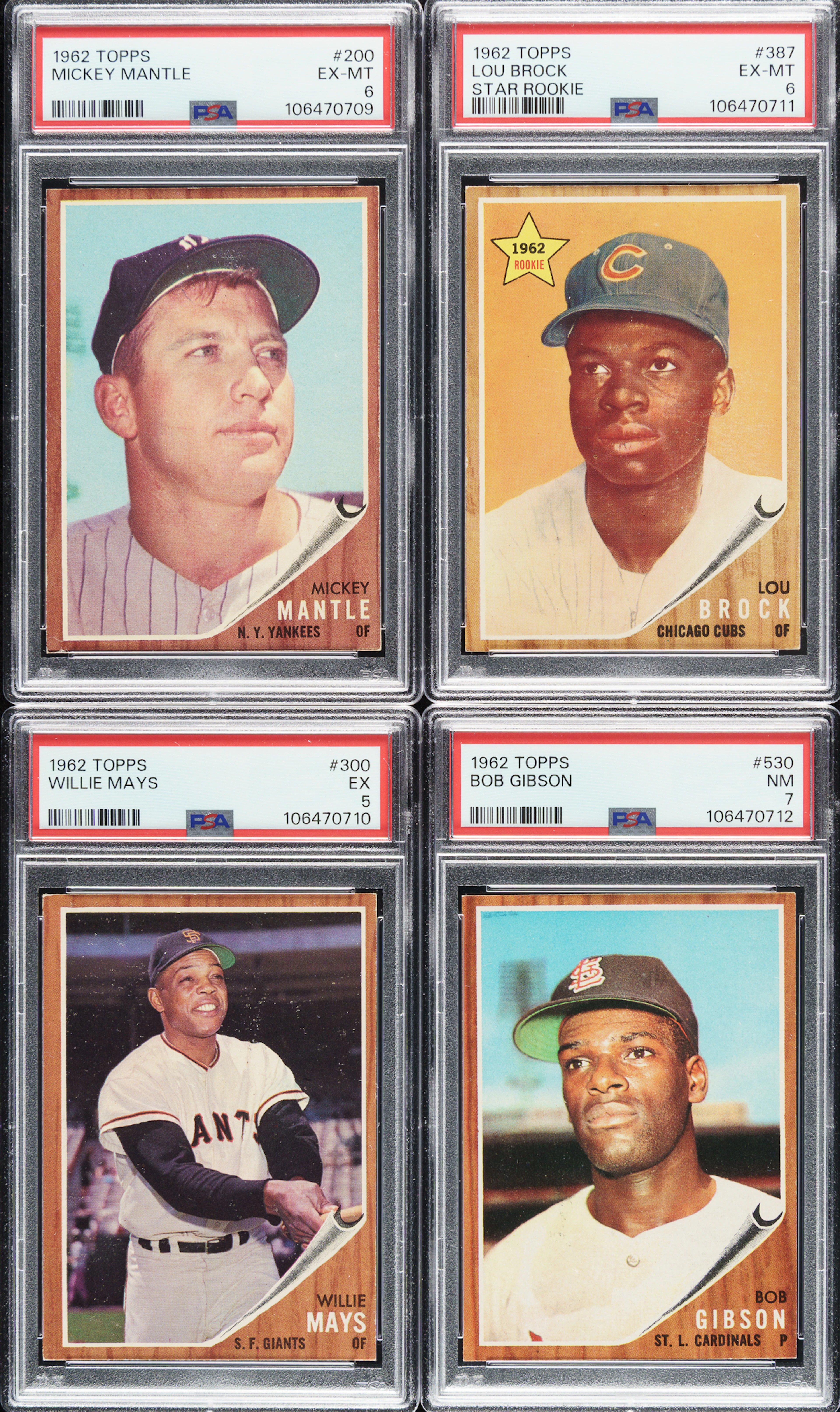 1962 Topps Complete Set (598) Including #200 Mickey Mantle PSA EX-MT 6
