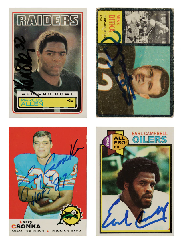 Signed 1950s to 2000s Topps, Fleer, Leaf and Bowman Football Rookie