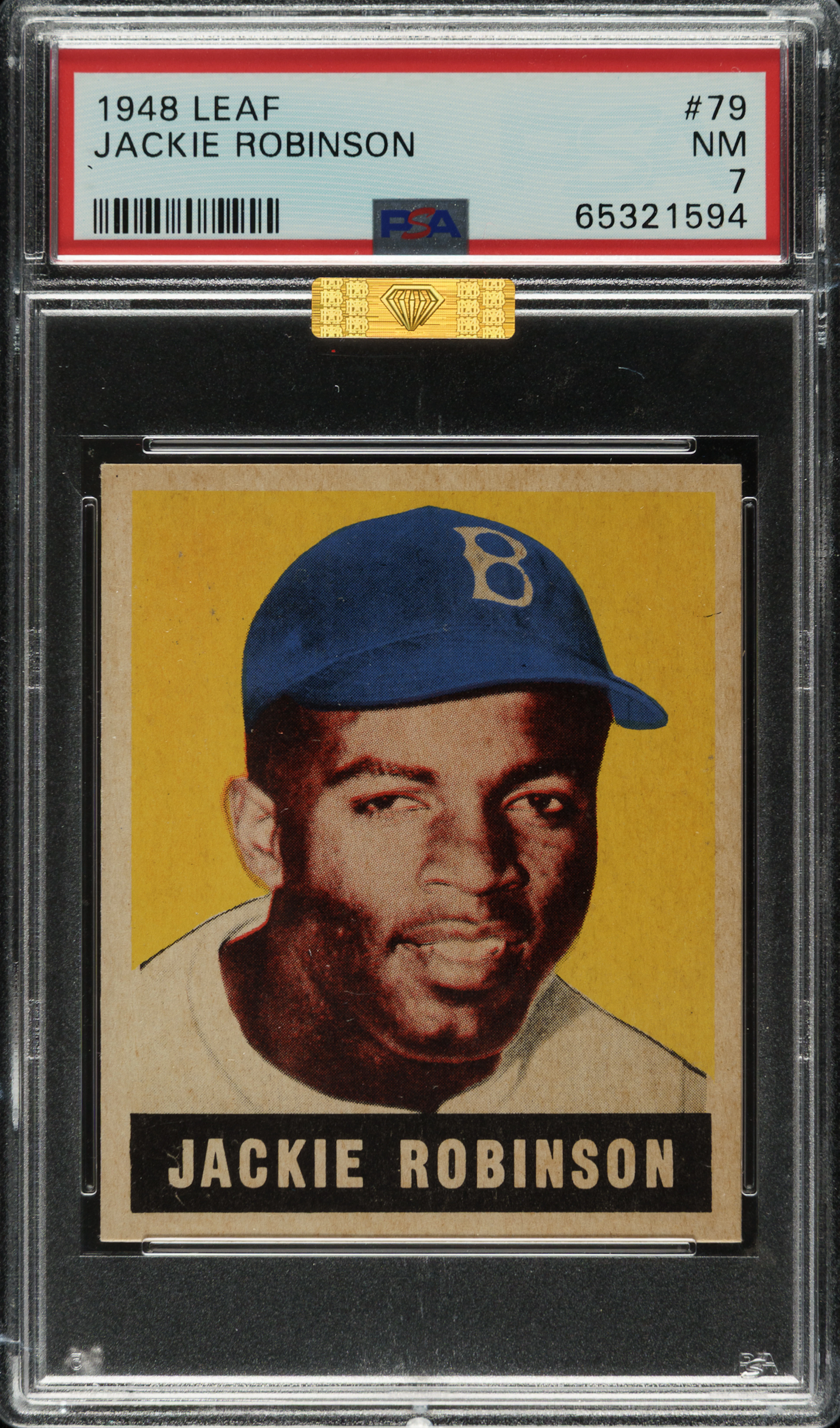 1948-1949 Leaf #79 Jackie Robinson Rookie PSA NM 7