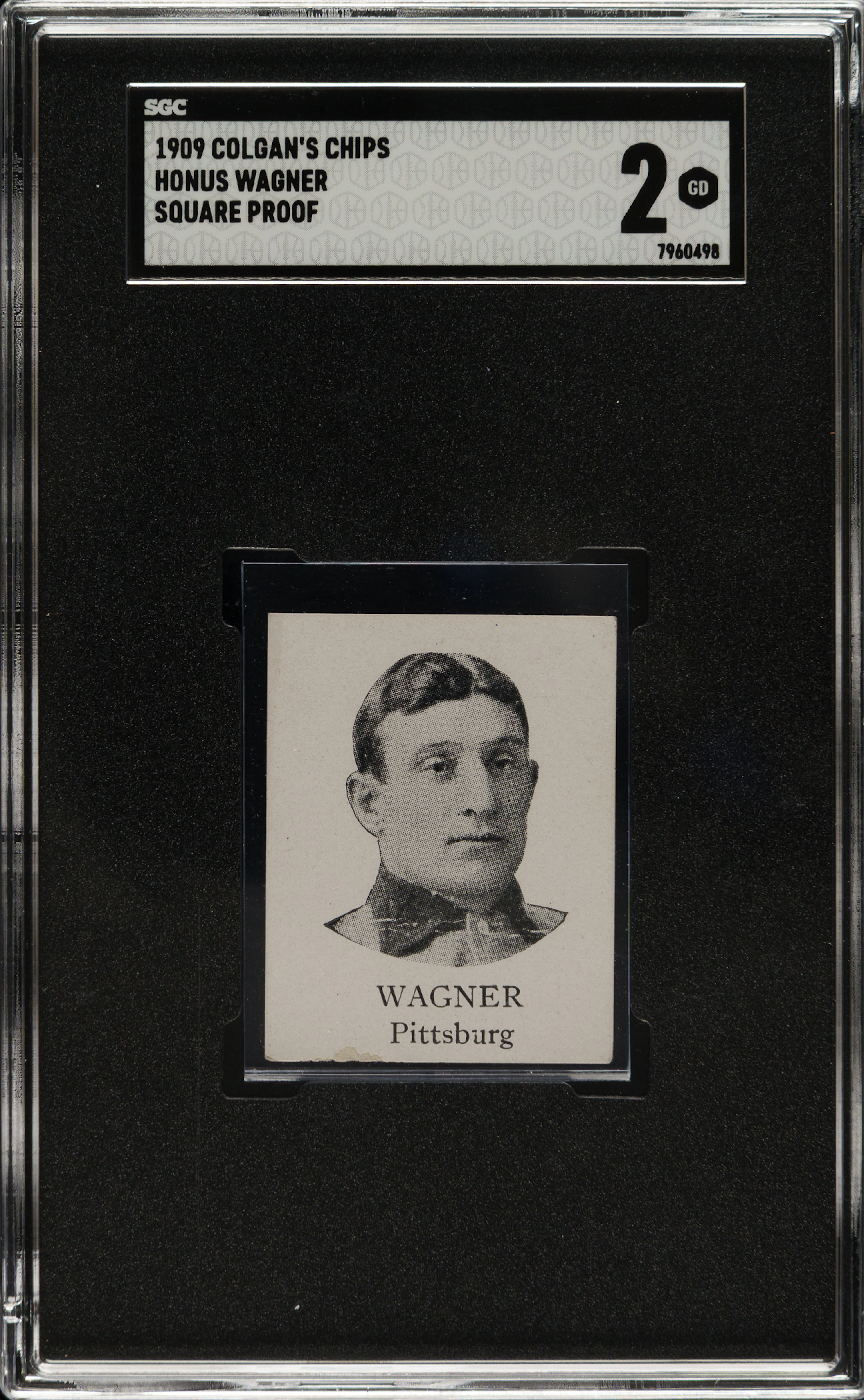 1909 E254 Colgan's Chips "Square Proof" Honus Wagner SGC GOOD 2