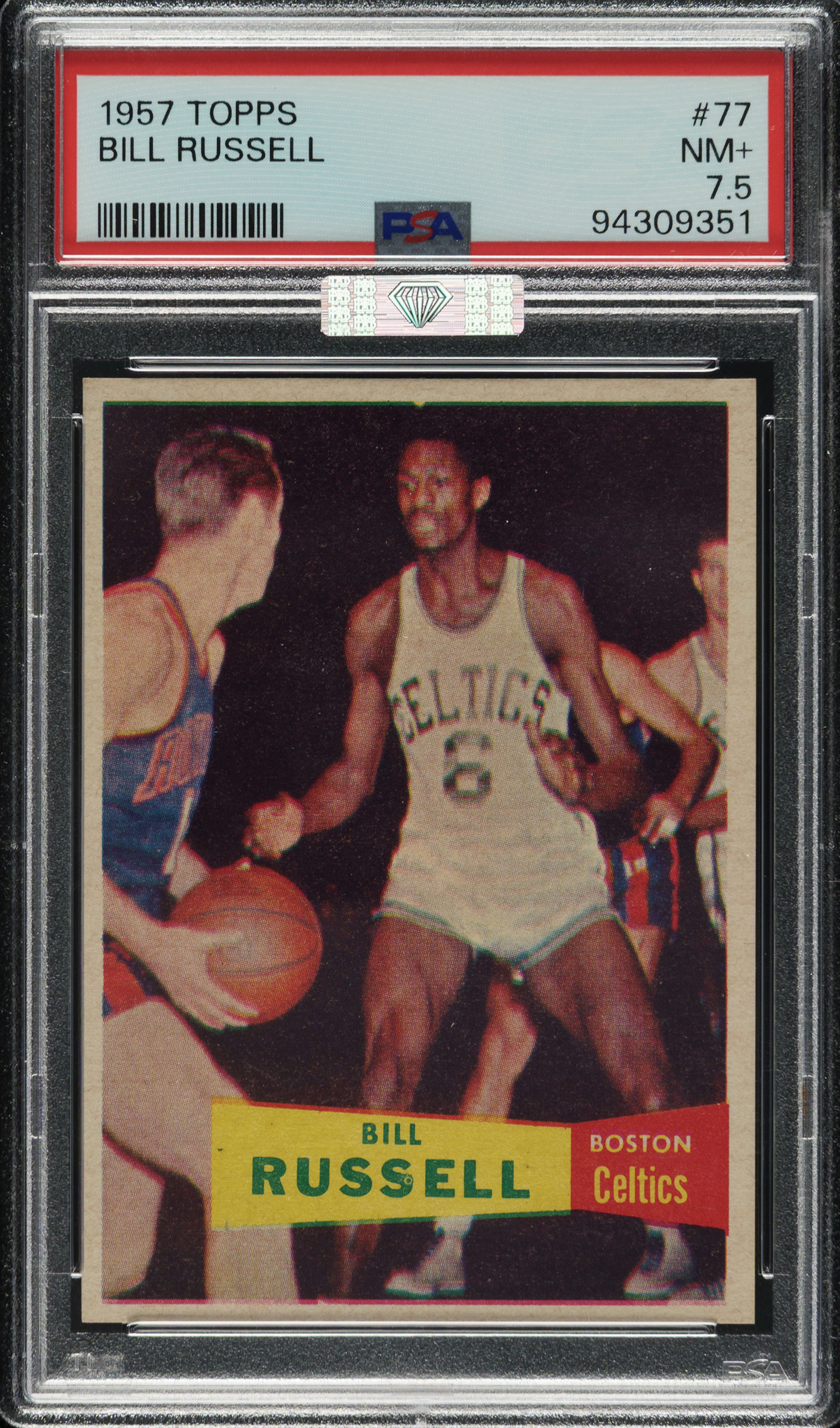 1957-1958 Topps Basketball #77 Bill Russell Rookie PSA NM+ 7.5