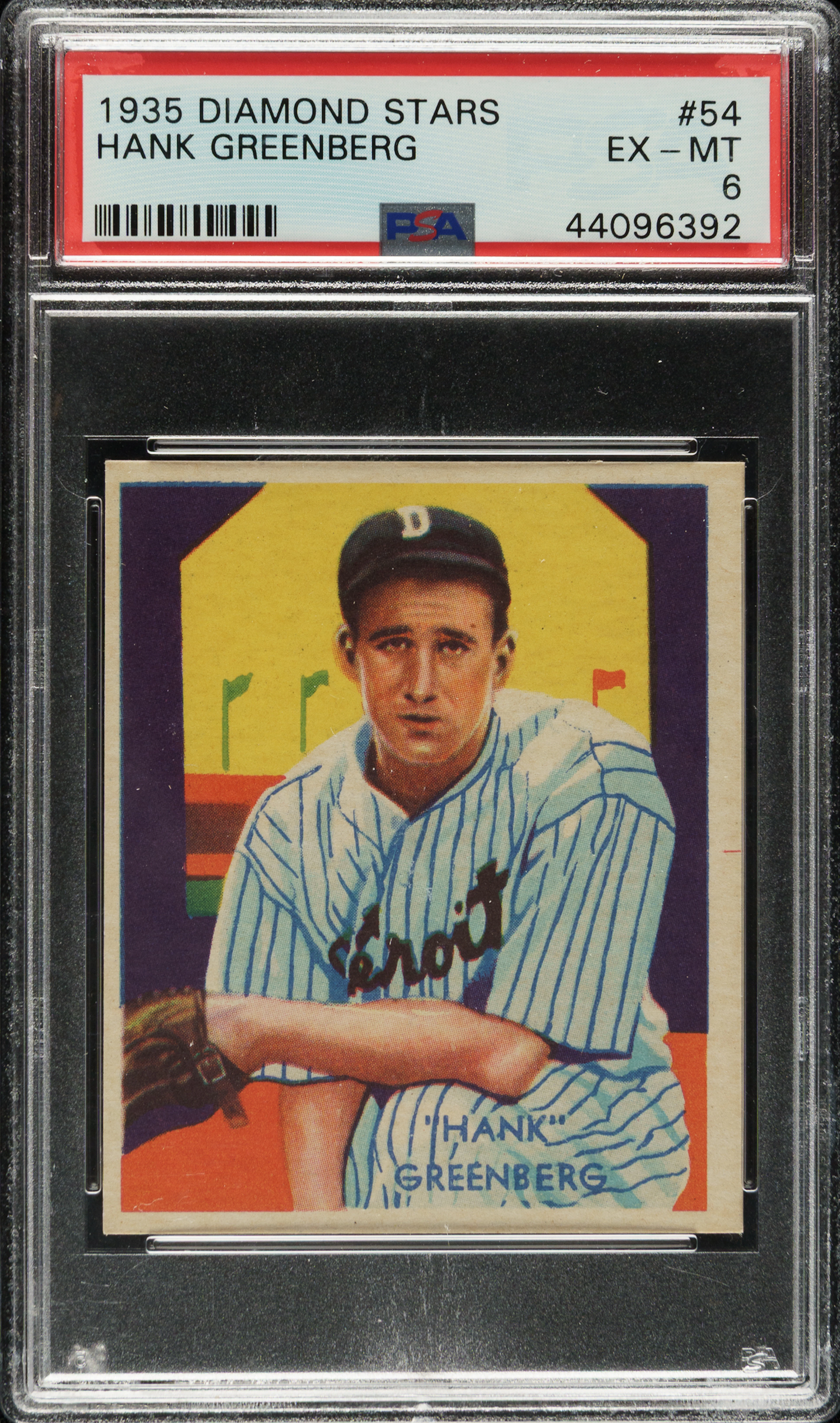 1934-1936 R327 Diamond Stars #54 Hank Greenberg PSA EX-MT 6