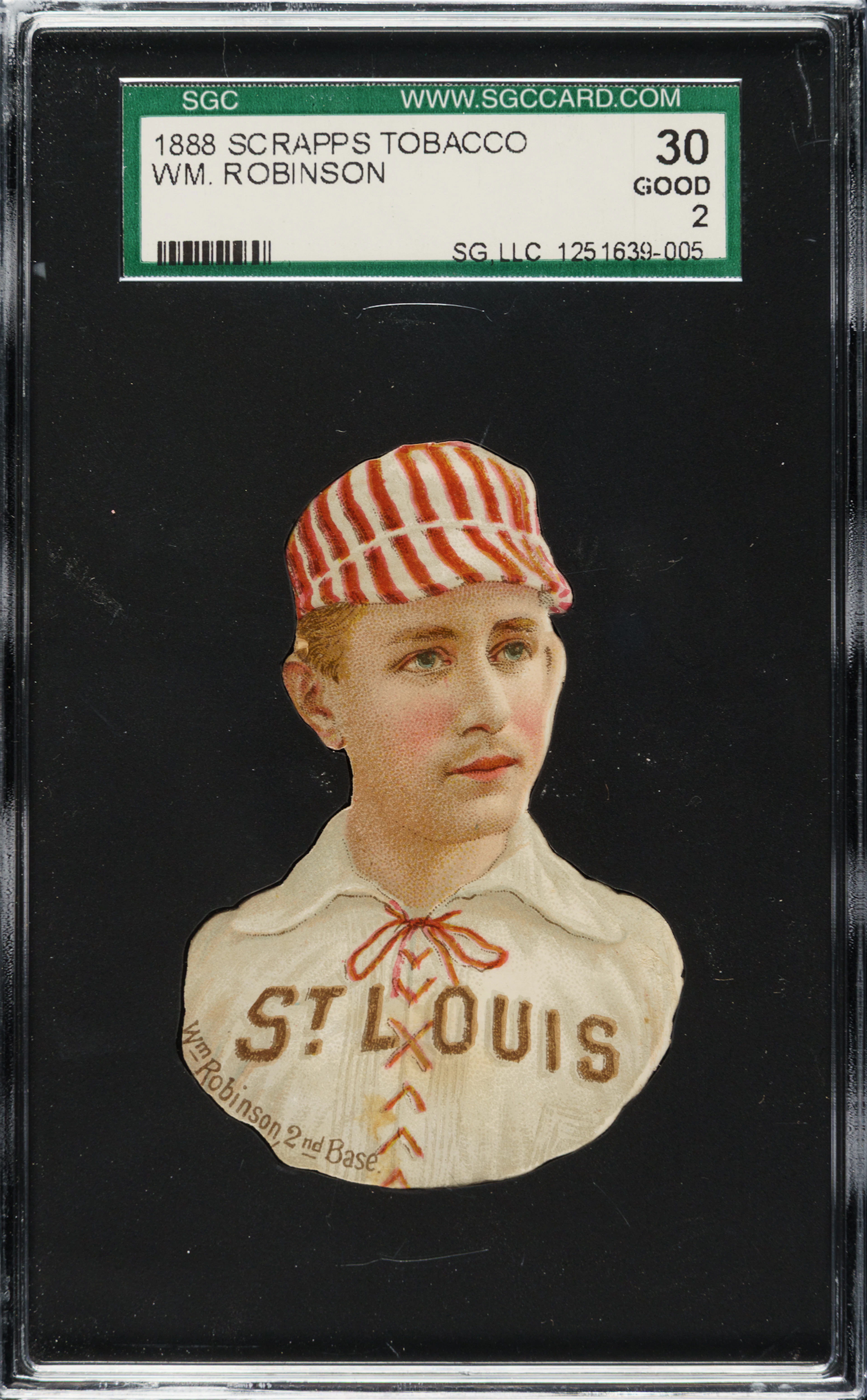 1888 H. D. Smith & Company Baseball Gum Card Die-Cuts WM. Robinson SGC GOOD 30