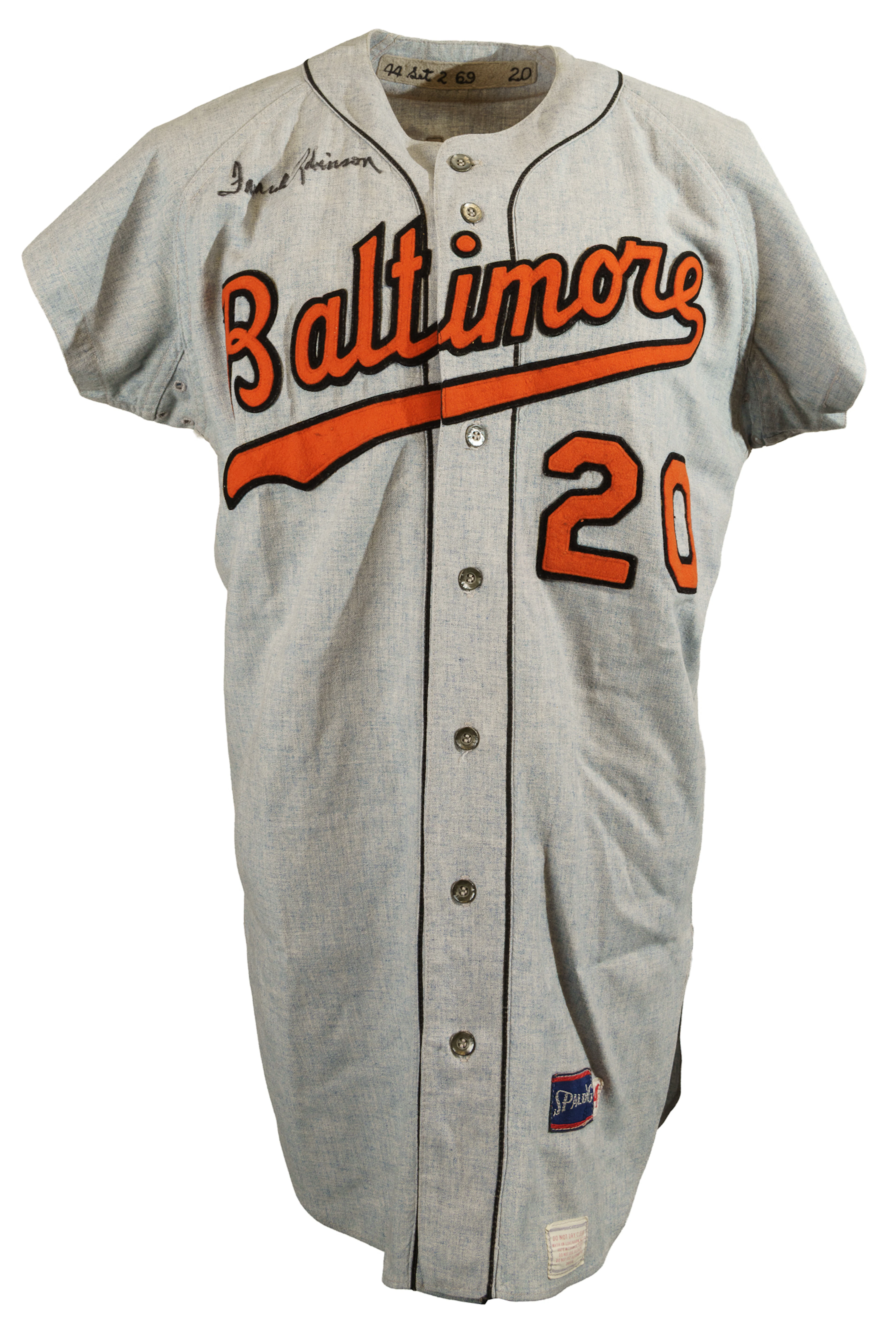 1969 Frank Robinson Baltimore Orioles Signed Game-Used Road Jersey