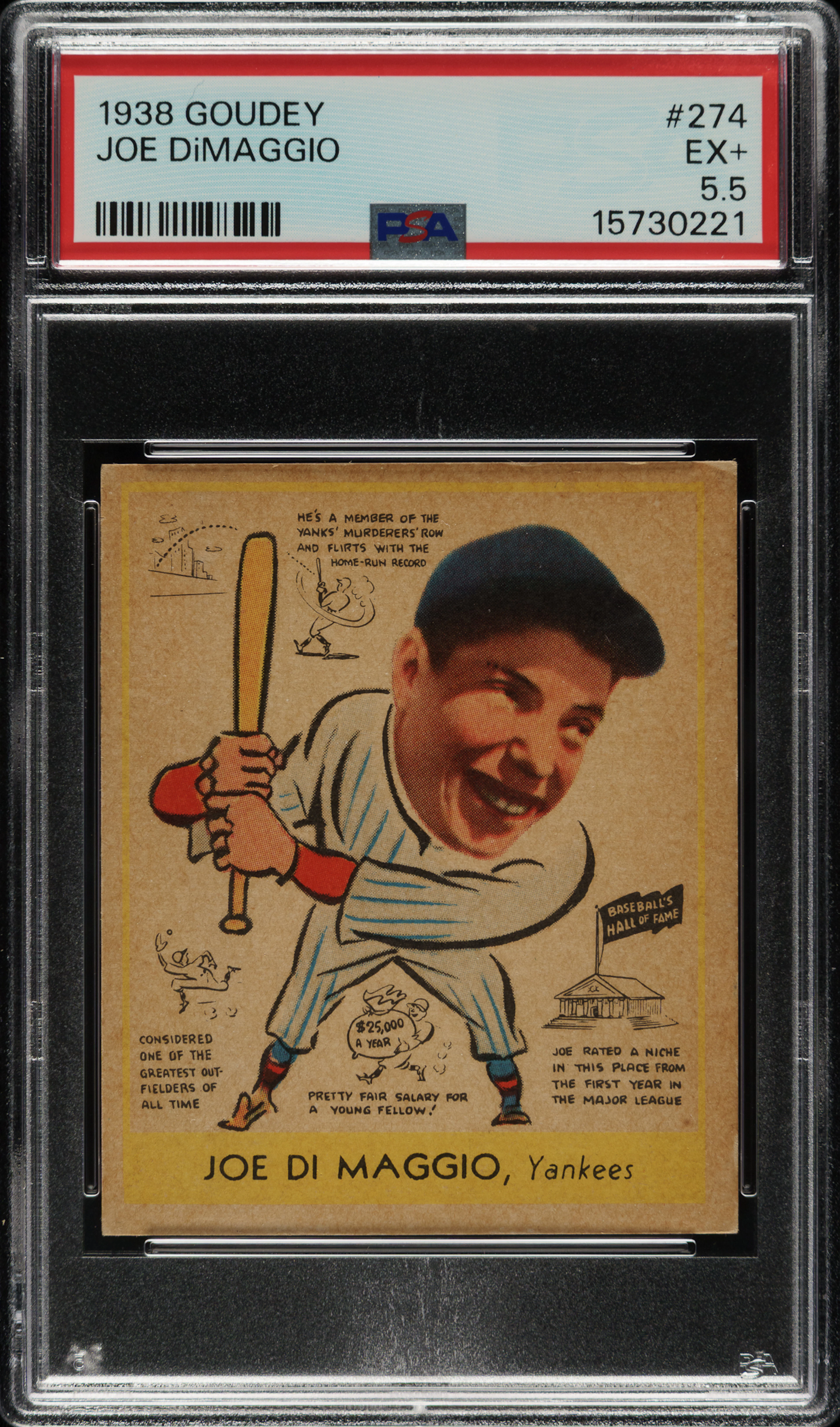 1938 R323 Goudey "Heads-Up" #274 Joe DiMaggio PSA EX+ 5.5