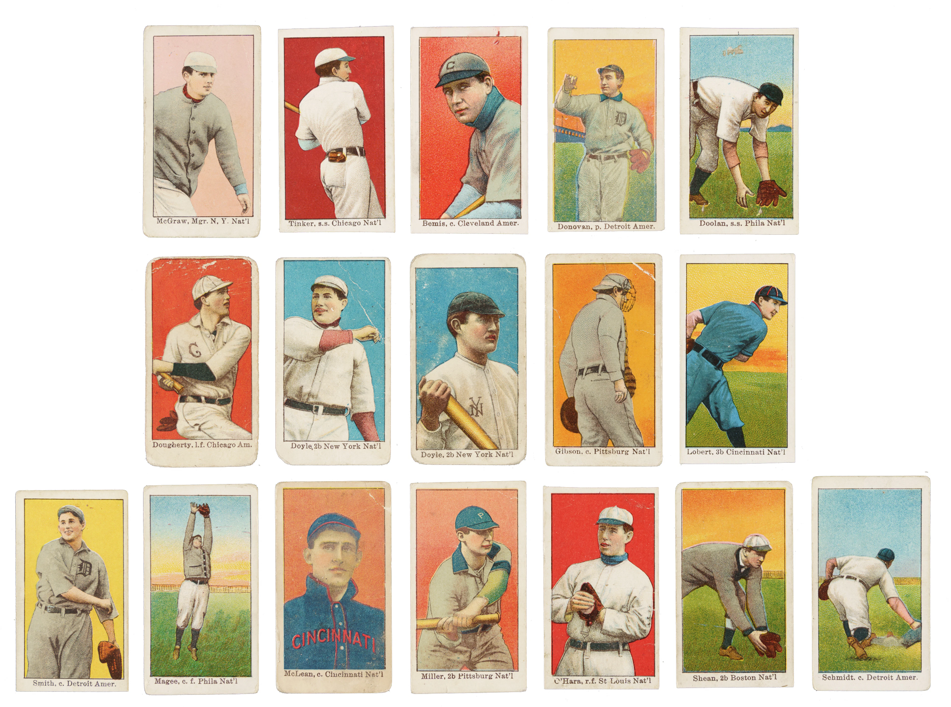 1909 E92 Dockman & Sons Collection (17) Including Joe Tinker and John McGraw