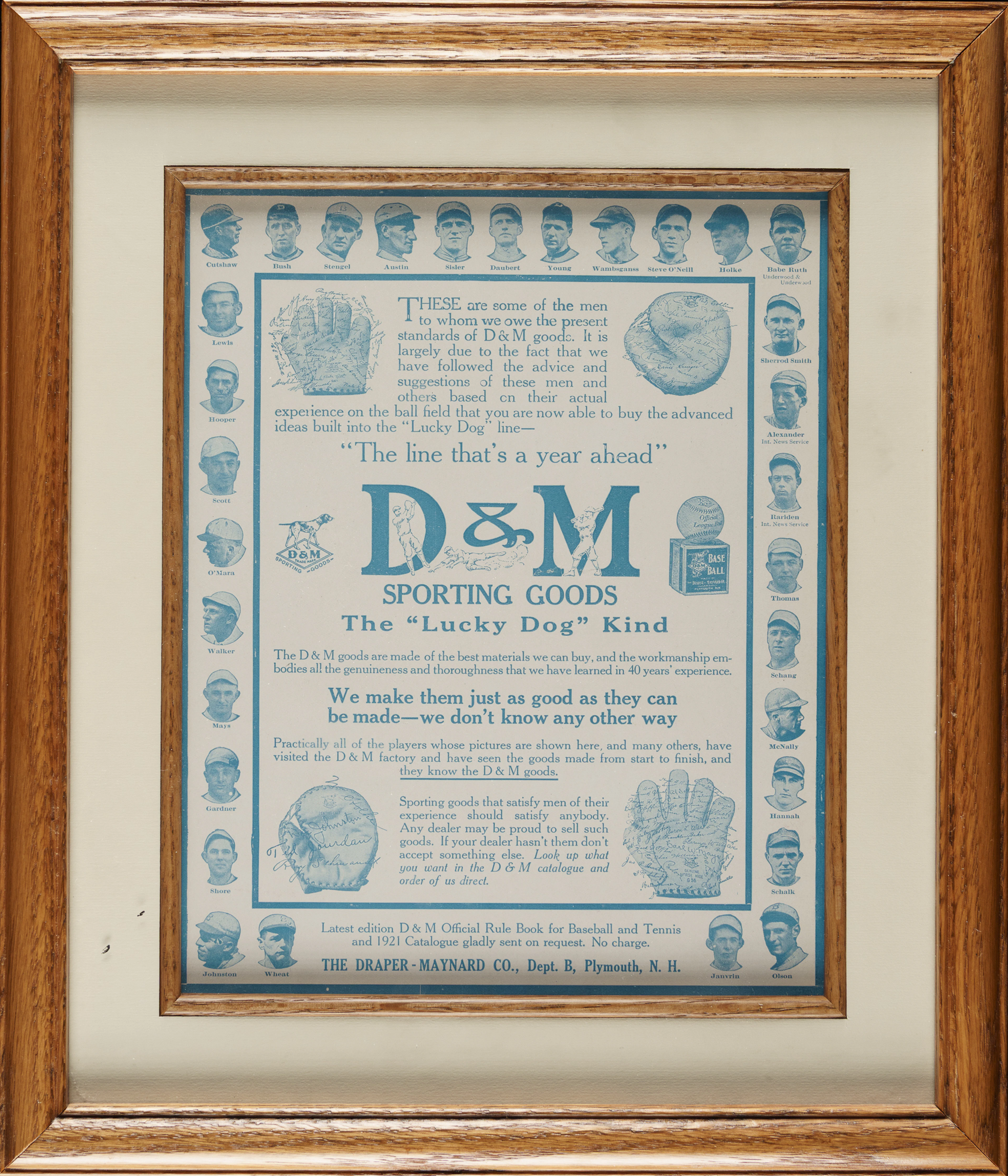 1921 Draper & Maynard Advertisement Display with Babe Ruth