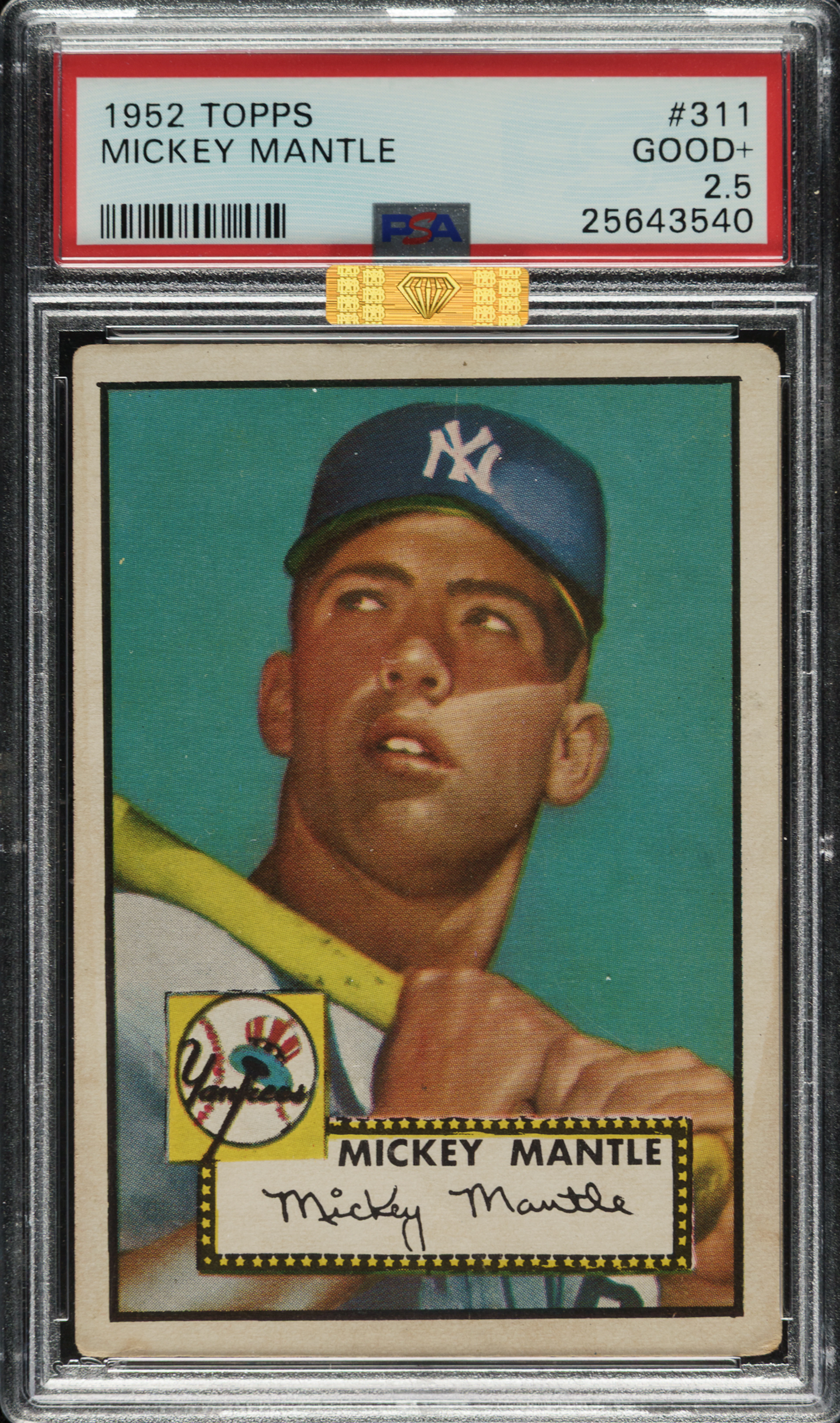 1952 Topps #311 Mickey Mantle PSA GOOD+ 2.5