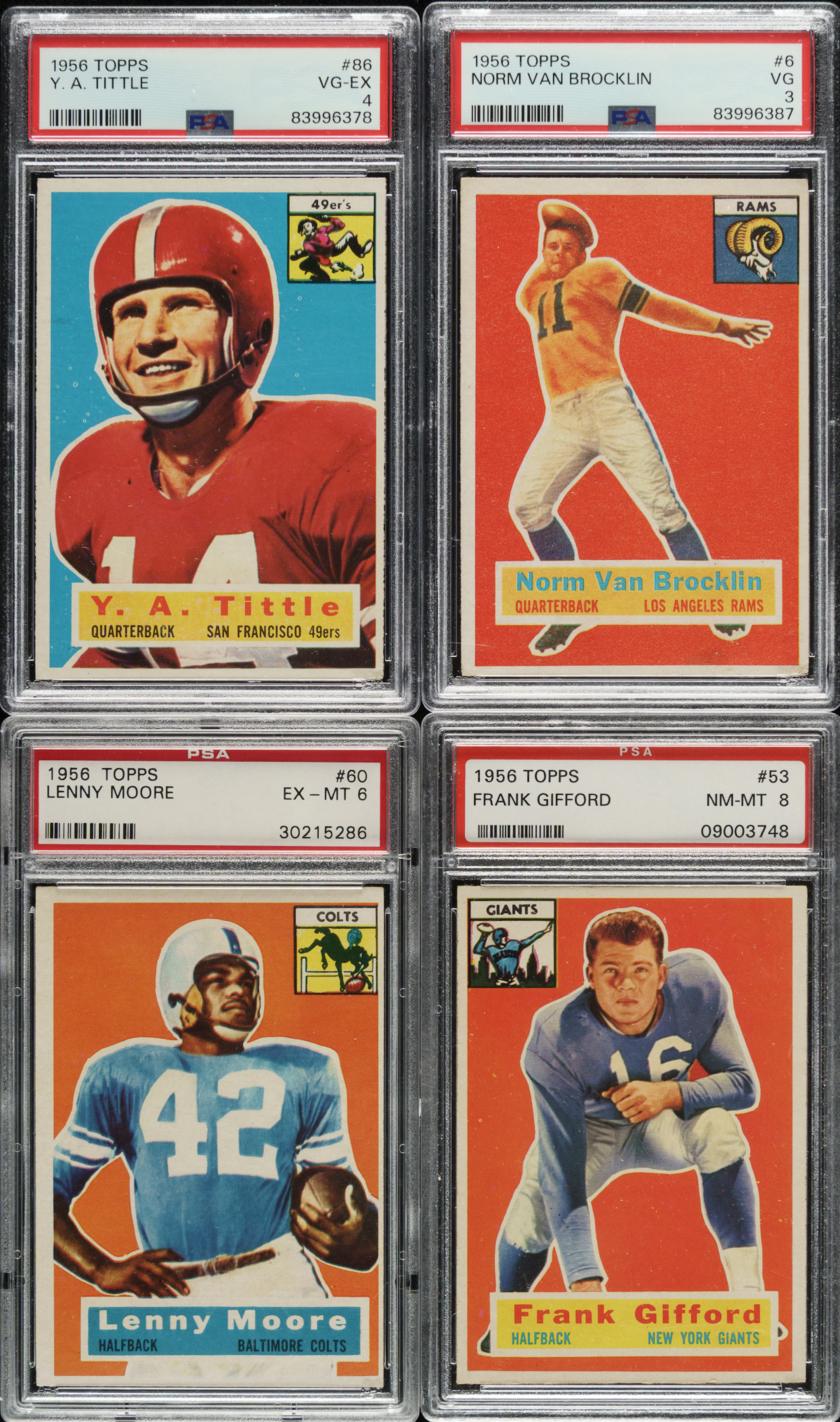 1956 Topps Football PSA-Graded Complete Set (120) Plus Checklist and