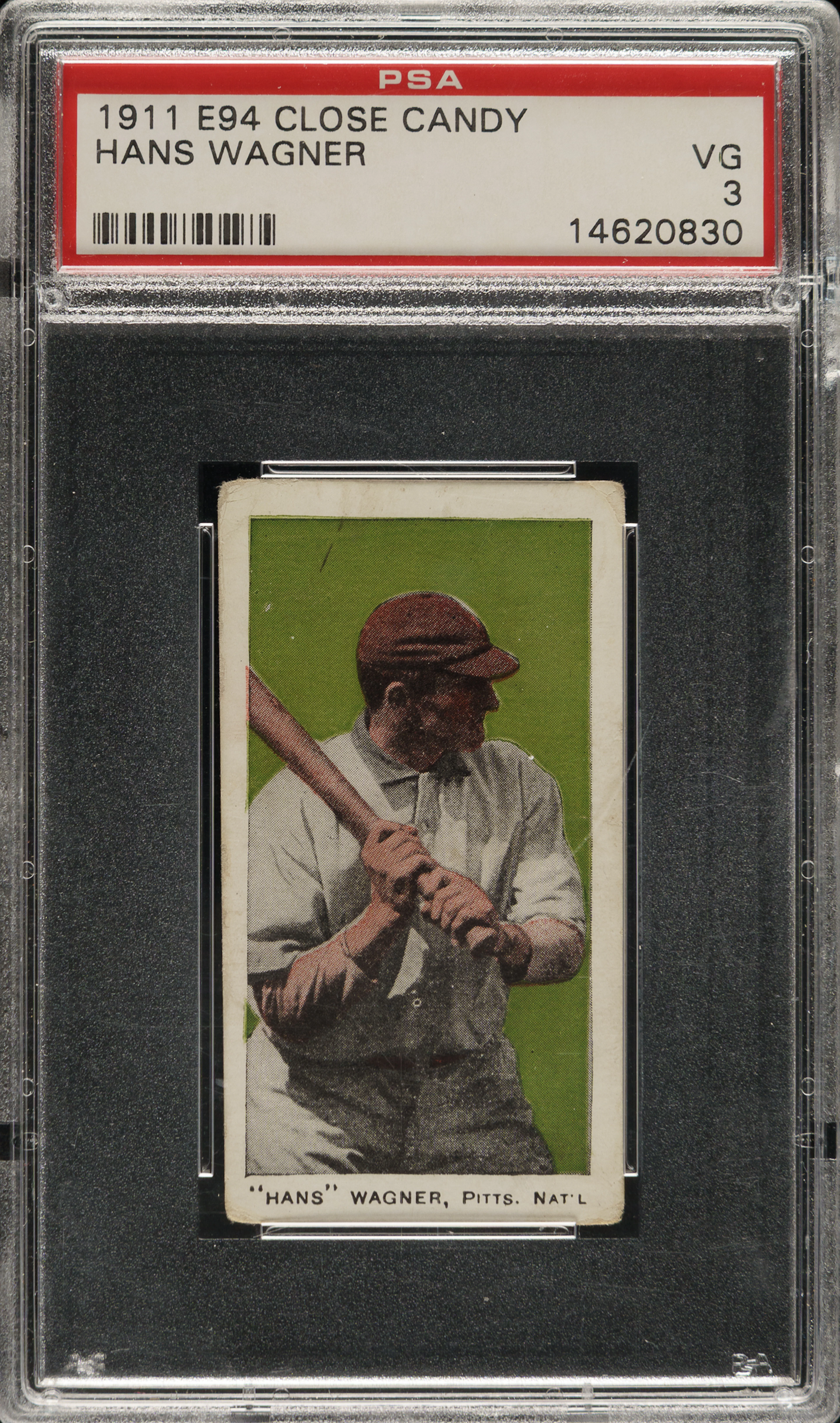 1911 E94 George Close Candy Honus Wagner PSA VG 3 - Olive Background