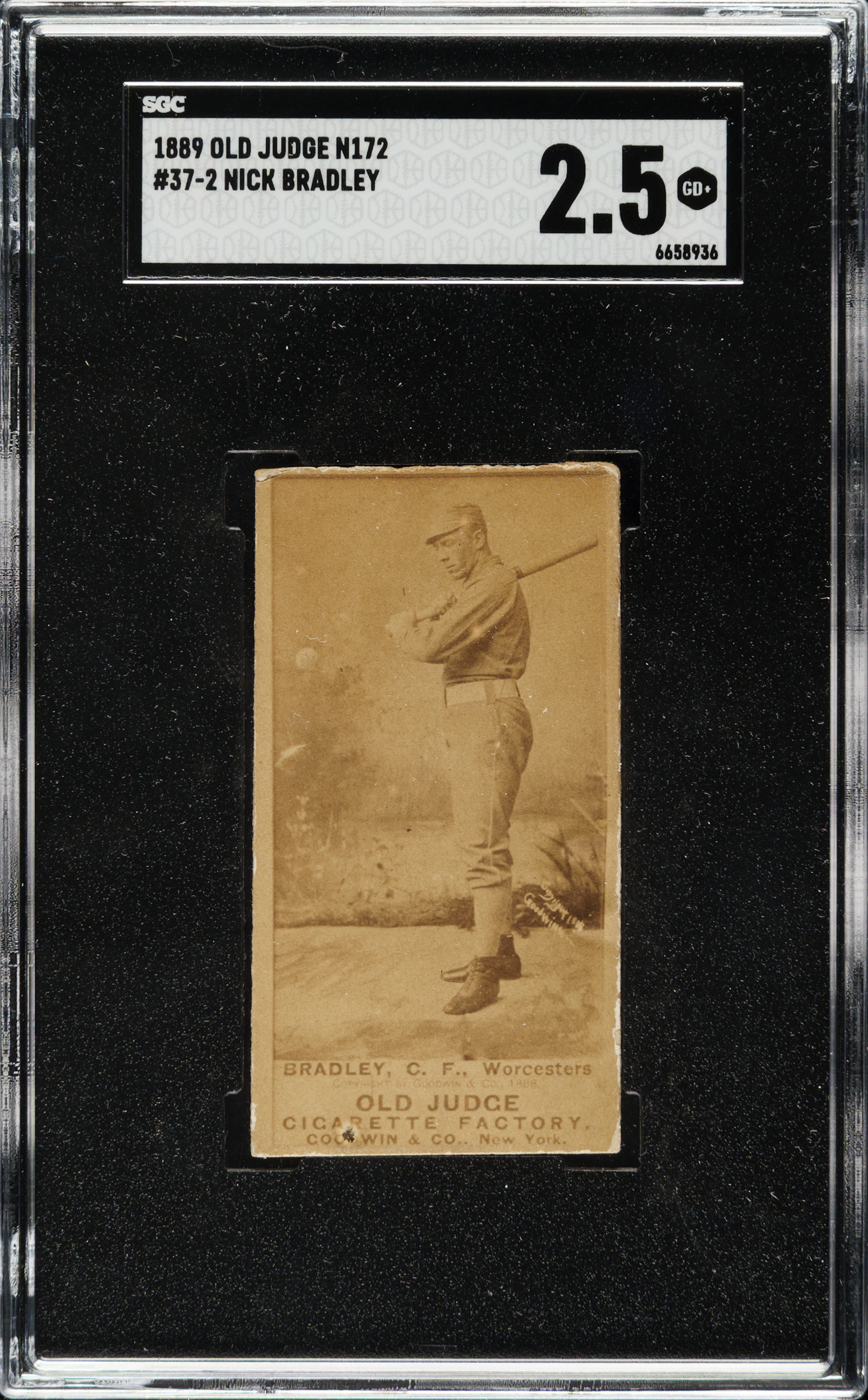 1889 N172 Old Judge Nick Bradley SGC GOOD+ 2.5